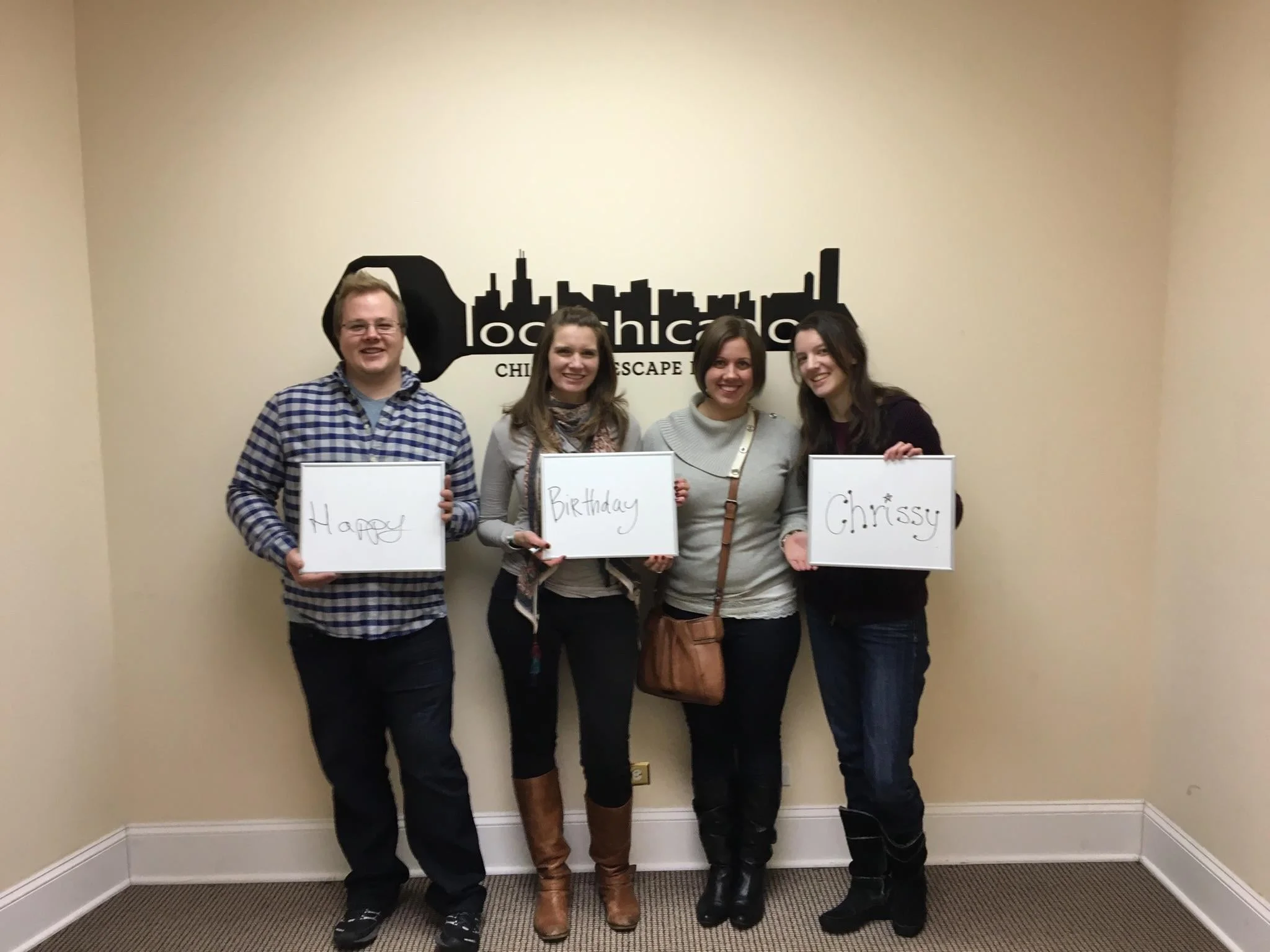 Happy Birthday Chrissy! Thanks for spening it challenging the escape room here at Lock Chicago!