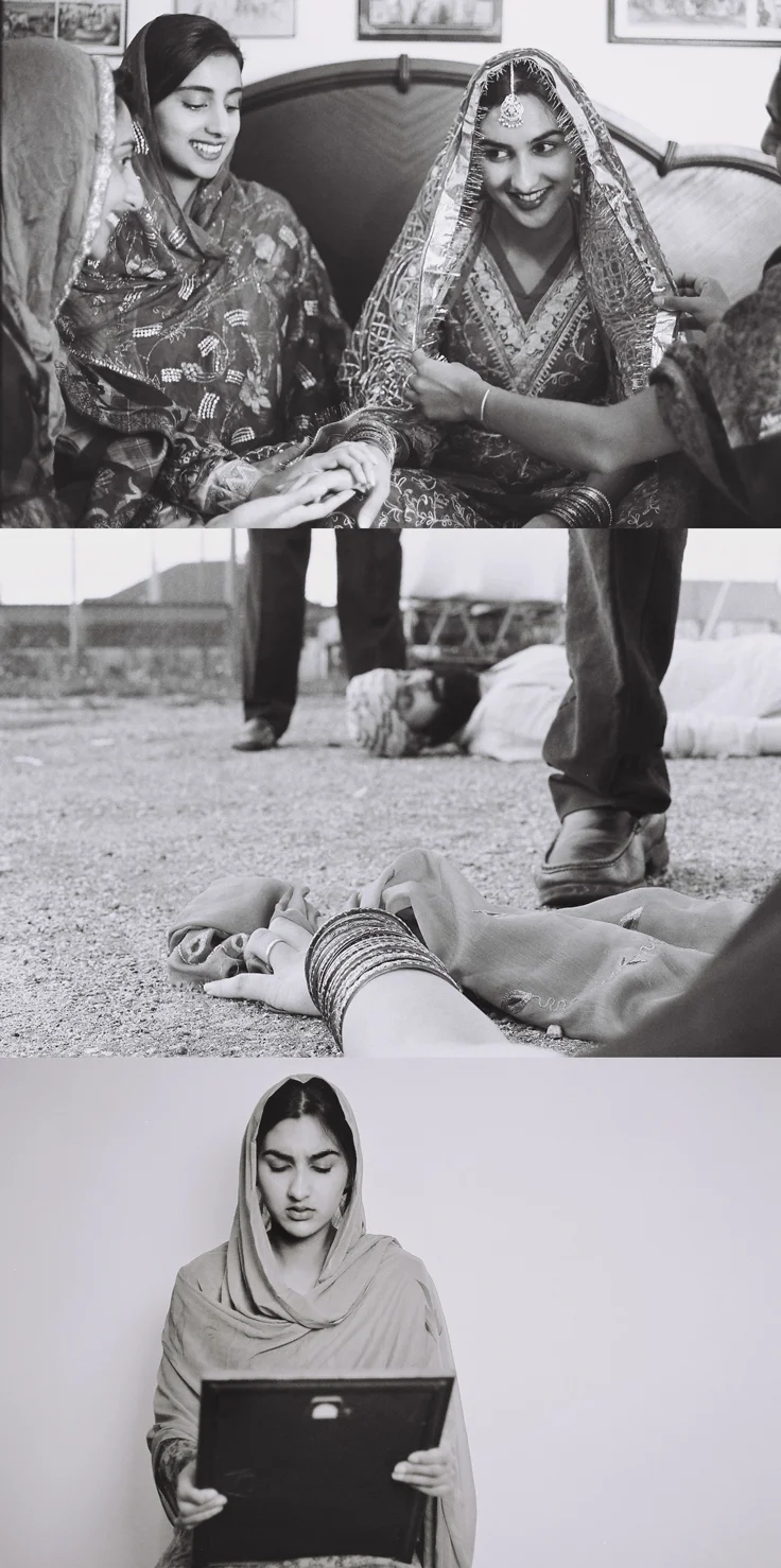 trigger warning: violence (shot in 35mm by baljit singh + rupi kaur | words by rupi kaur) ‘ rooh ’ - a photo essay exploring the stories of individuals before, during, and after the 1984 sikh genocide. a few months before the sikh genocide of november 1984, a wedding takes place in delhi, india. the bride sits with her mother and sisters, her face glowing like an oil lamp. they adorn her with the traditional emblems of her people. bangles through her wrists. mustard gold jewelry around her neck. a chunni casually draped over her head. she can’t wait to see him. fast forward. it is oct 31st 1984. the two are hiding in a neighbor’s home before the attackers find them. drag them out. she is thrown aside. she is not their objective yet. her husband is. they begin to dress him with the traditional emblems of their nation. necklace him in a black rubber tire. douse his body with gasoline. she cries out when a match is lit. screams for a second time. cause a different pain has suddenly enveloped her. now it is her they are hurting. today. the dreams of that wedding are gone. the gasoline fuelled reality of that genocide have prevailed. she holds her husband, but through a photo frame.