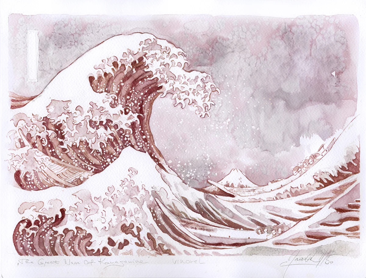 LA PITTRICE SANJA JANKOVIC RIPRODUCE I CAPOLAVORI GIAPPONESI COL VINO