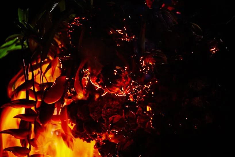 Azuma Makoto, performance "Burning flowers"