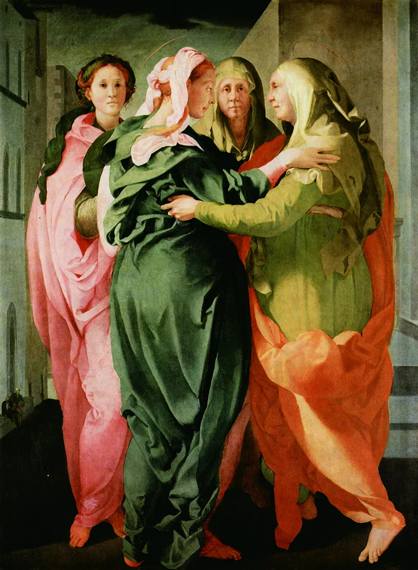 pontormo (jacopo carrucci; pontorme, empoli 1494-firenze 1557): visitazione 1528-1529 circaolio su tavola | cm 207 x 159,4carmignano (PO), pieve di san michele