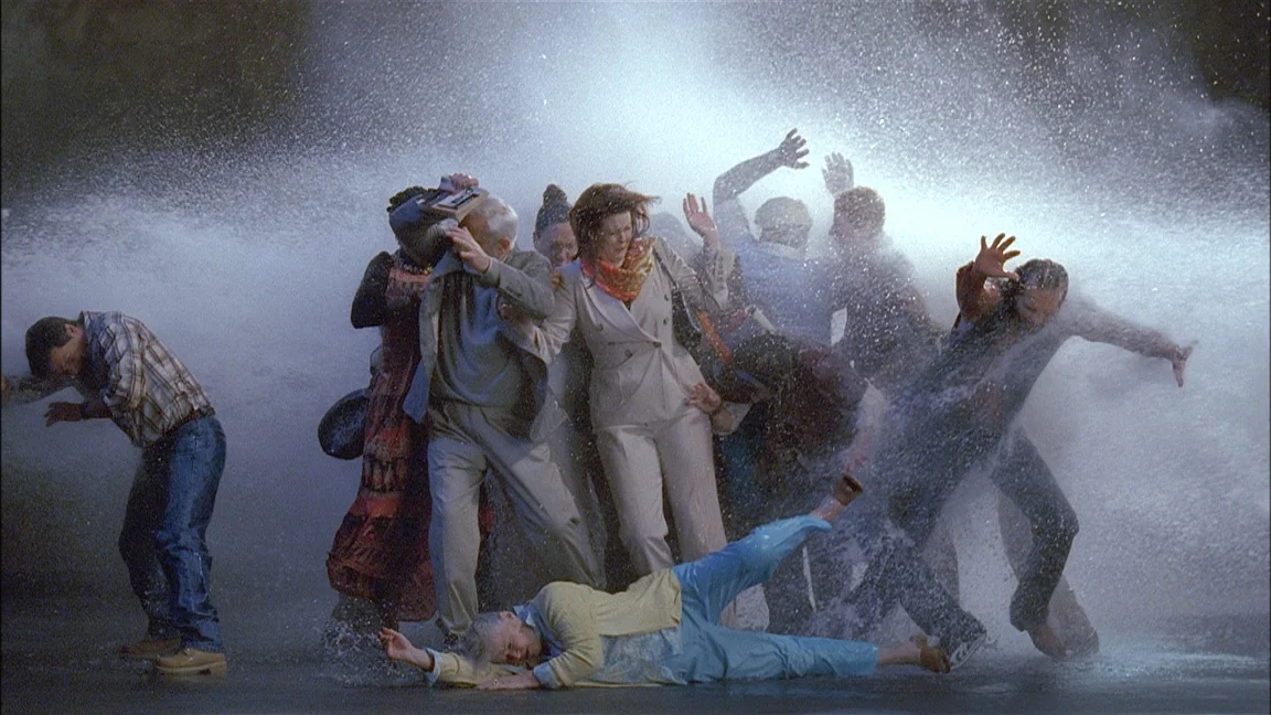(Tempesta, Studio per La zattera) Bill Viola, 2005, 16' 50"Video a colori ad alta definizione su schermo piatto LCD installato a parete.Museo Santa Maria Novella