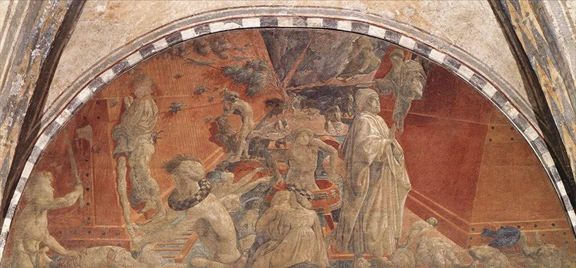 paolo uccello (paolo di dono; pratovecchio, casentino 1397-firenze 1475): diluvio e recessione delle acque, 1436-1440affresco staccato | cm 215 x 510firenze, museo di santa maria novella