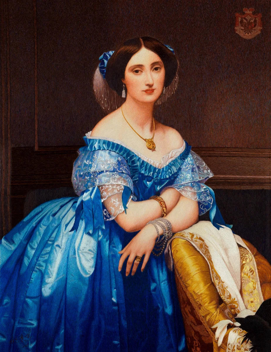 Principessa di Broglie (Ingres), ricmo a cuciture casuali, 60x80cm, 2006