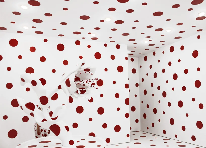 yayoi kusama, with all my love for the tulips, i pray forever; festival of life, david zwirner,image © designboom