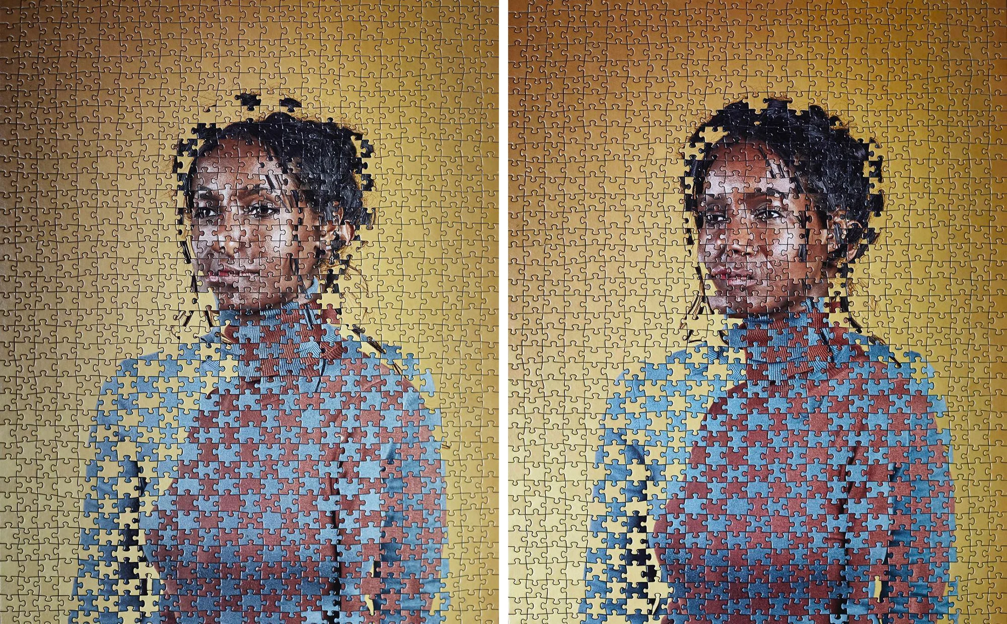 Le fotografie di Alma Haser che fondono i gemelli identici in un unico puzzle