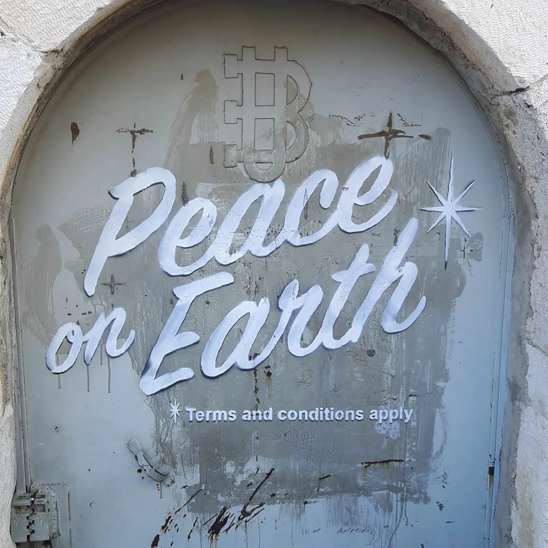 Banksy, di fronte alla Chiesa della Natività di Betlemme