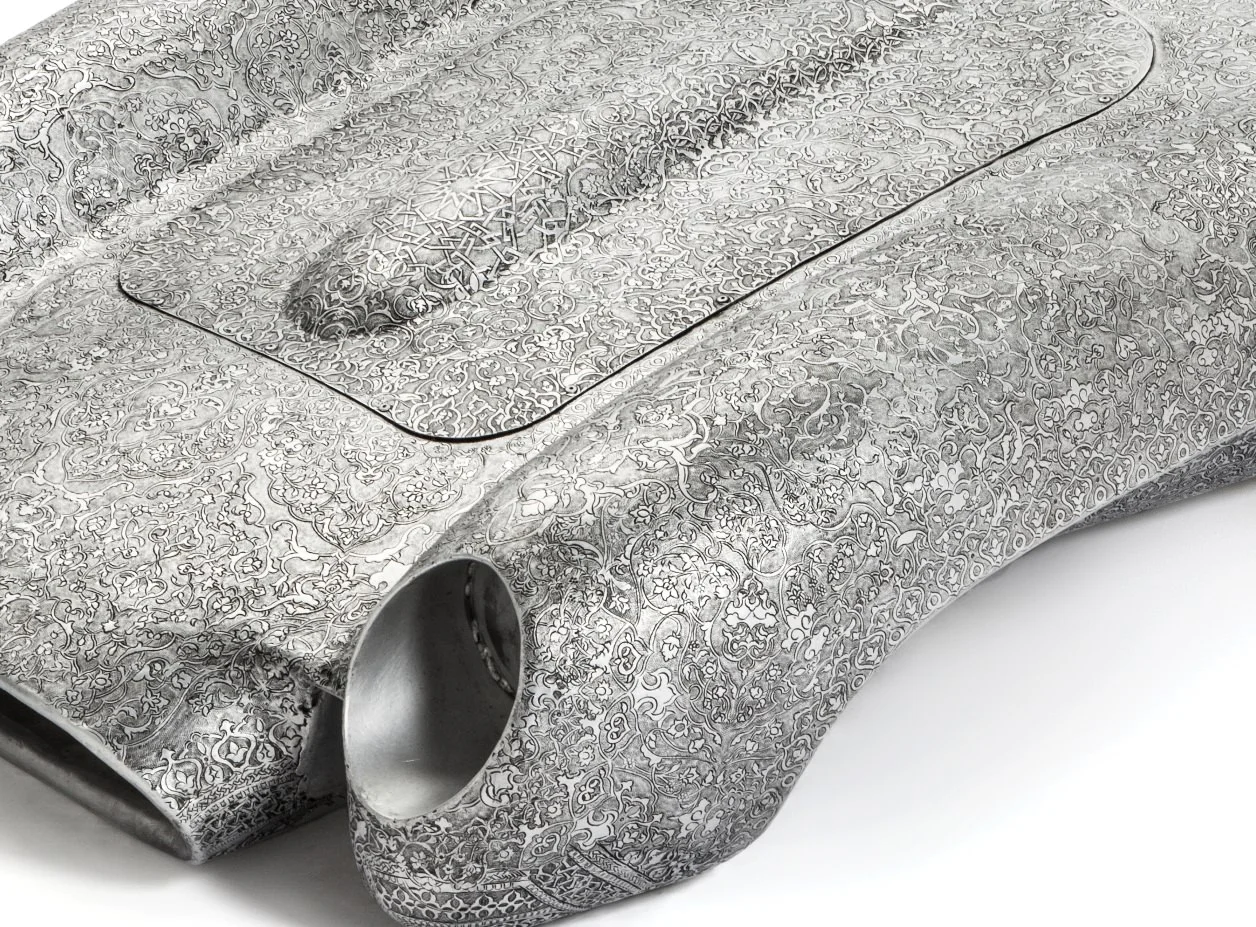 Wim Delvoye, Ferrari Testarossa (scale -¢), 2017, 87 x 40 x 40, embossed aluminium; (particolare)