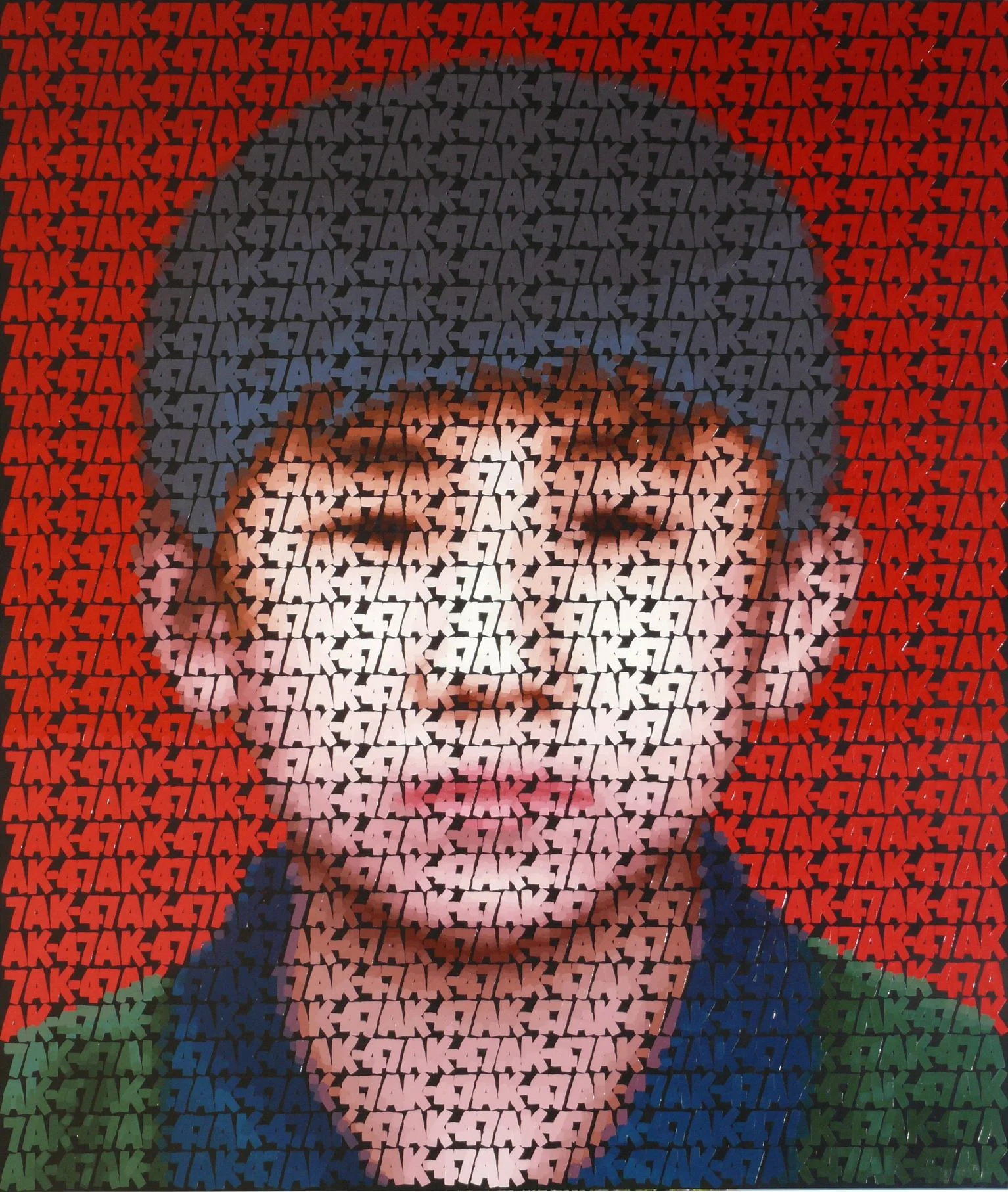 Zhang Dali, AK-47 (H8), 2008, acrylic on canvas