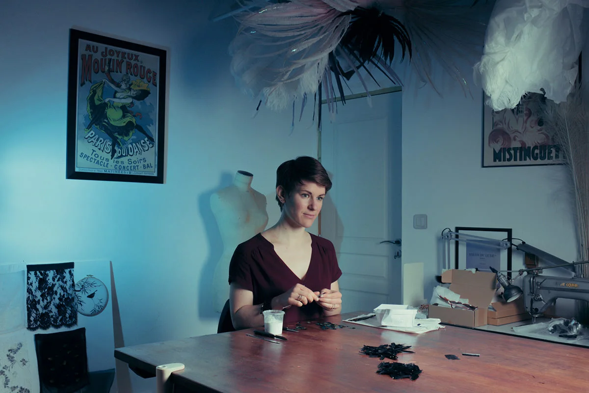 Valerie Tanfin, feather worker, Toulouse, France, 2018
