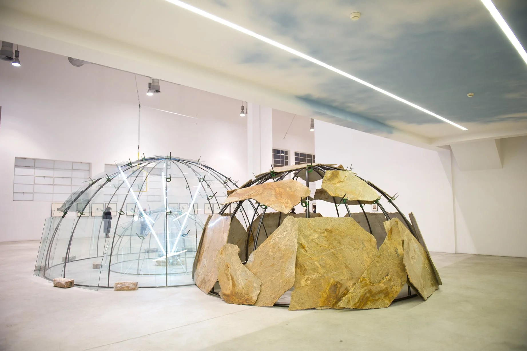 Mario Merz; Spostamenti della terra e della luna su un asse, 2003; Installation view, Fondazione Merz, Turin,2011; Courtesy Fondazione Merz, Turin; Photo: © Paolo Pellion © Mario Merz, by SIAE 2018