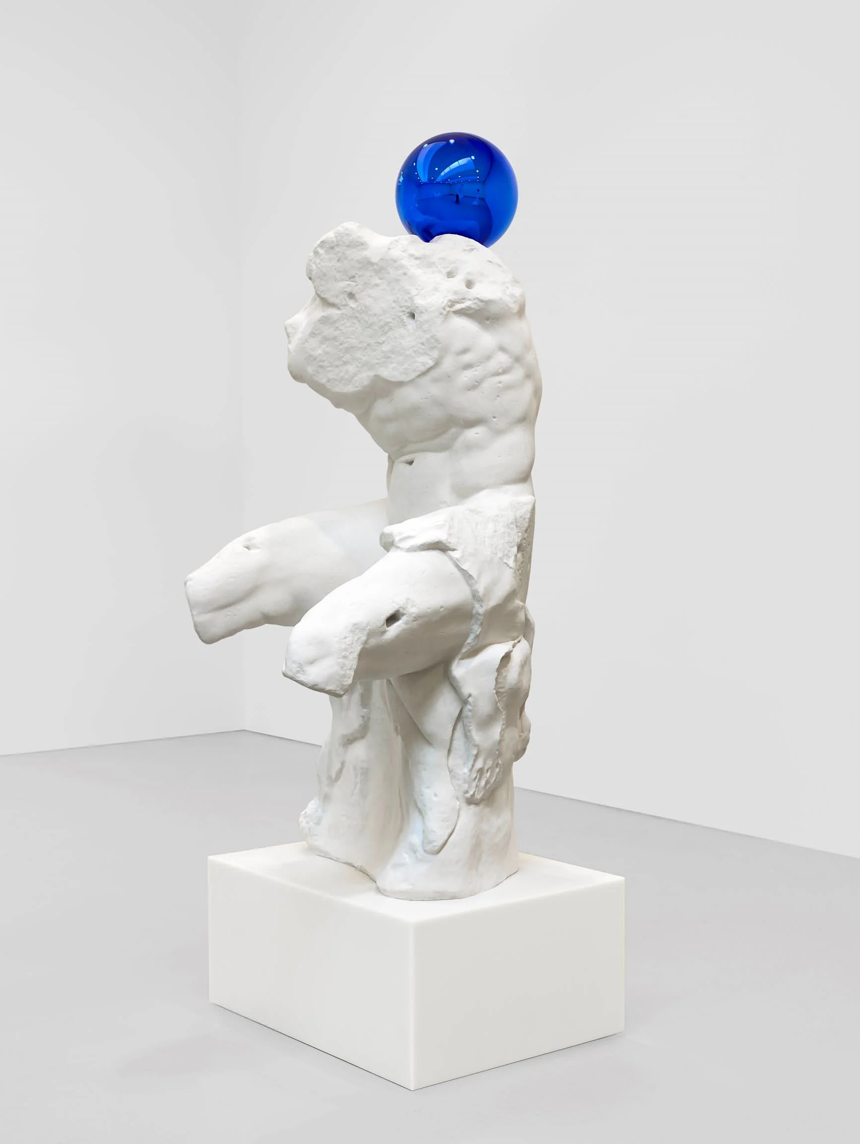 Jeff Koons (b. 1955); Gazing Ball (Belvedere Torso); 2013; Plaster and glass; 181.6 x 75.9 x 89.2 cm; Artist’s proof of an edition of 3 plus AP; Collection of the artist © Jeff Koons. Photo: Tom Powel Imaging. Courtesy Gagosian