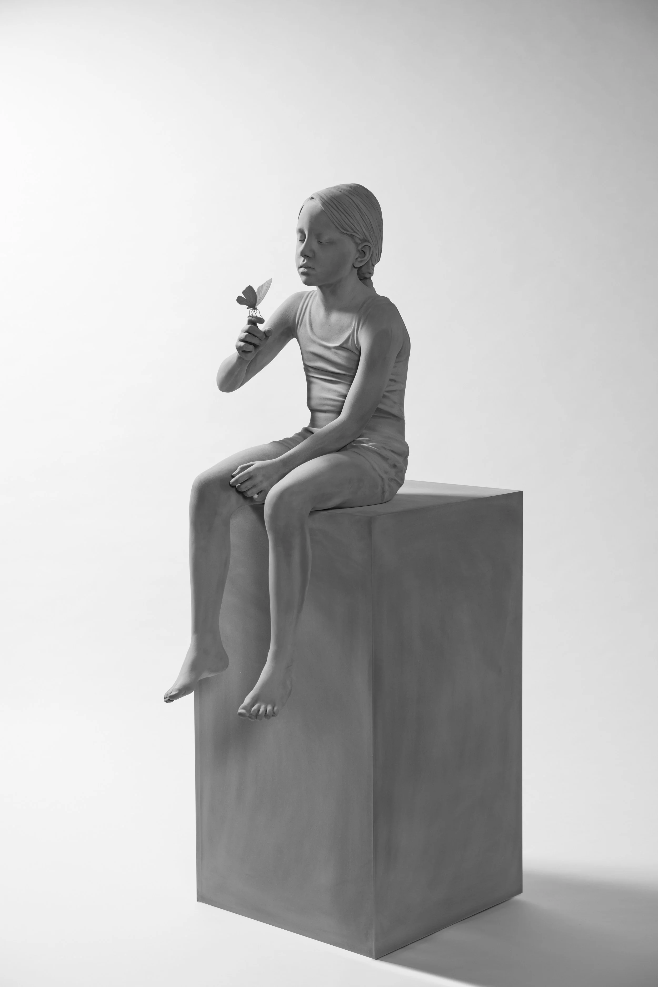 Hans Op de Beeck, Tatiana (Butterfly), sculpture, 2017. Polyester, wood, polyamide