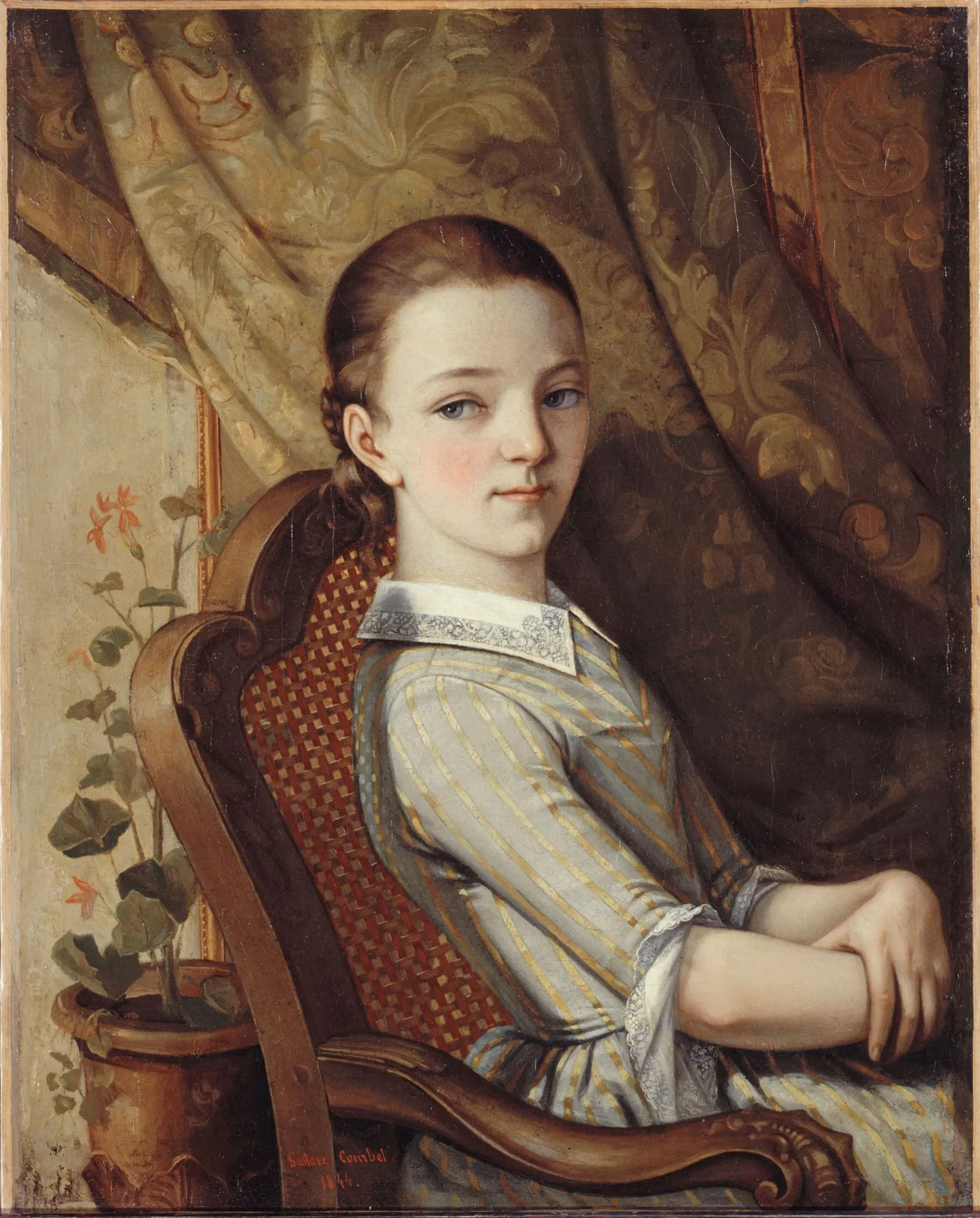 " Ritratto di Juliette Courbet " di Gustave Courbet (1844), olio su tela, Petit Palais