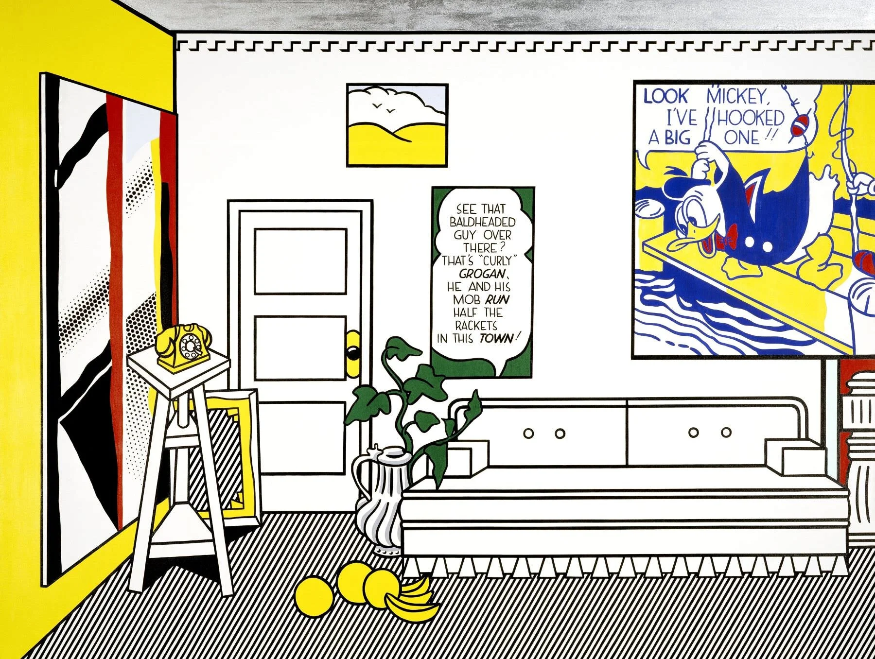 Roy Lichtenstein (New York 1923-1997), Artist's StudioNo. 1 (Look Mickey), 1973, olio, vernice Magna, sabbia sutela, cm 244,2 x 325,4.Minneapolis, Walker Art Center.Dono Judy e Kenneth Dayton e T.B. Walker Foundation,1981.© Estate of Roy Lichtenstein
