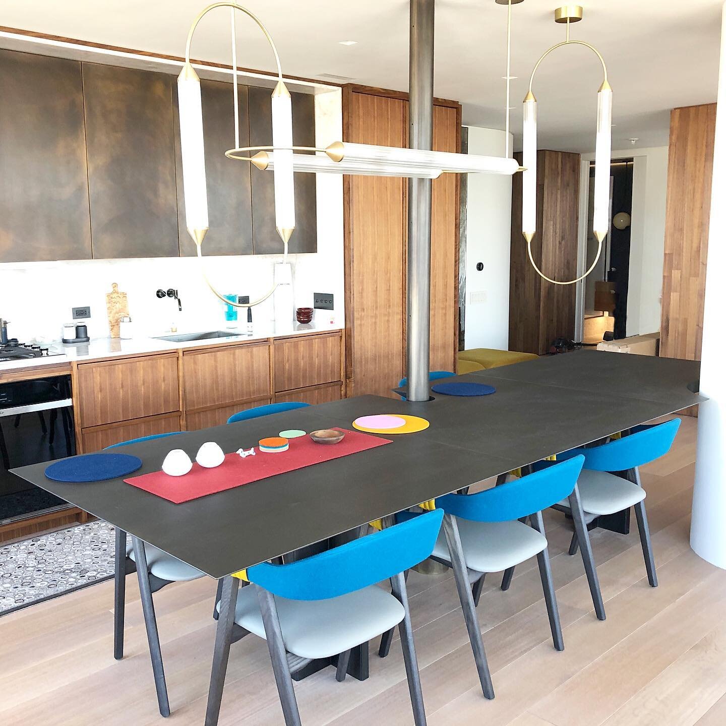 This 4ft by 12ft dining table was no easy feet. It captures both the gas pipe cover we made and the column of the building. Measurements had to be spot on. Its built from three interacting components and structured like an aircraft wing containing in