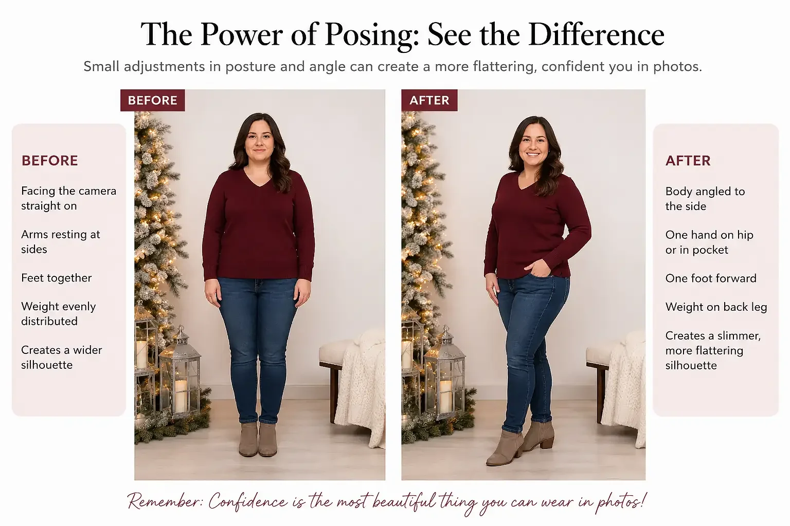 How to Look Slimmer and More Confident in Family Holiday Photos