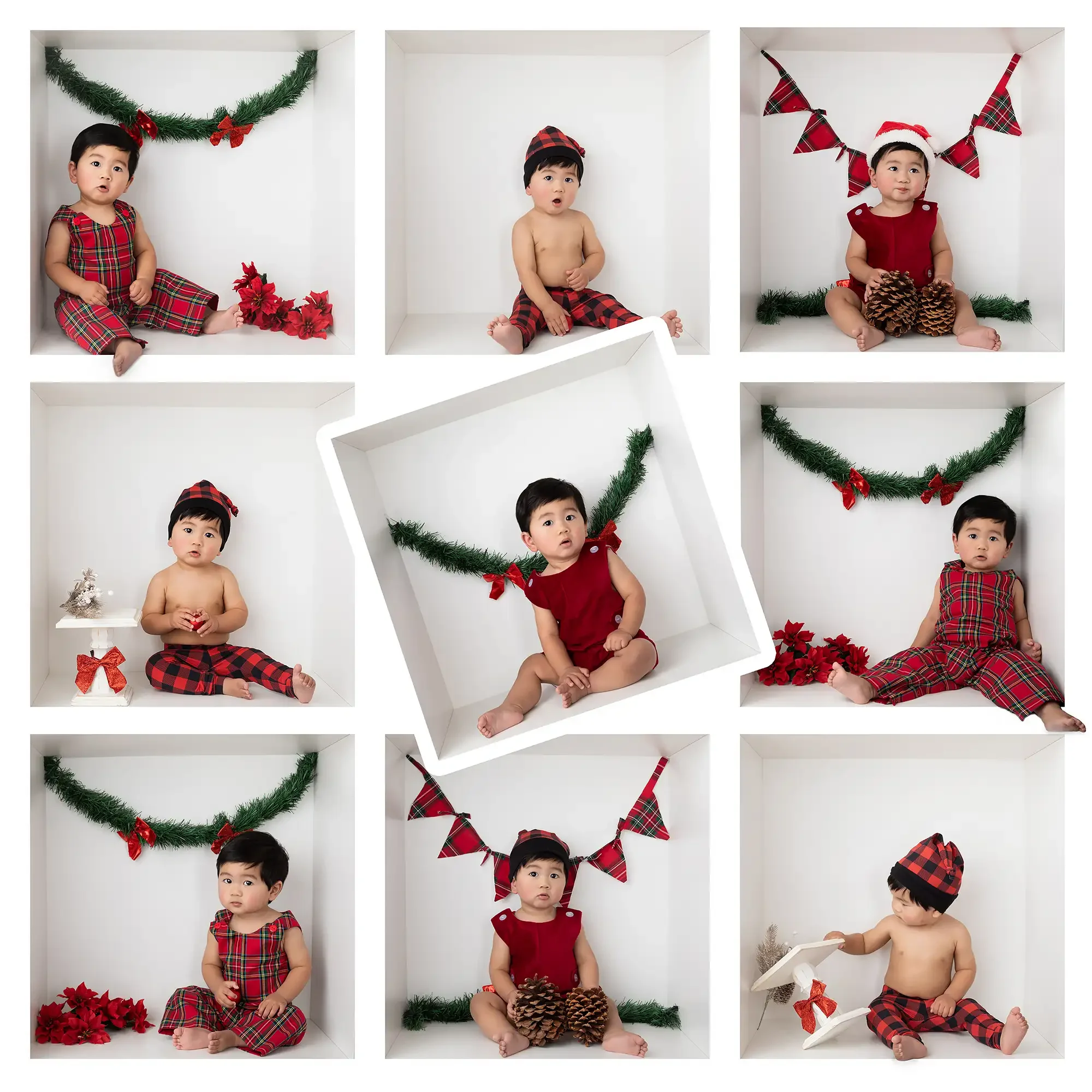 Baby in a Box Holiday Gallery | Sitting Baby Christmas Portrait Ideas