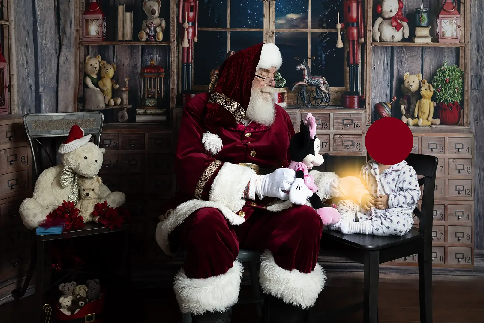 Private Santa photos in his workshop, Glendale