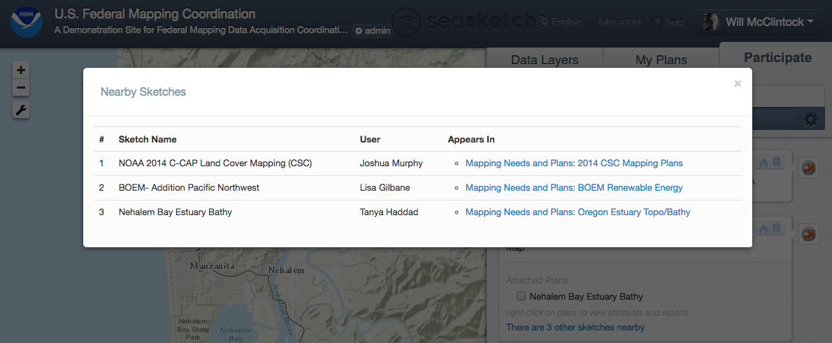 A list of sketches nearby to the one Tanya shared above. It looks like Lisa Gilbane, Bureau of Ocean Energy Management, has posted a sketch to the forum thread entitled "BOEM Renewable Energy". 