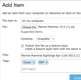 SeaSketch and ArcGIS Online for Organizations
