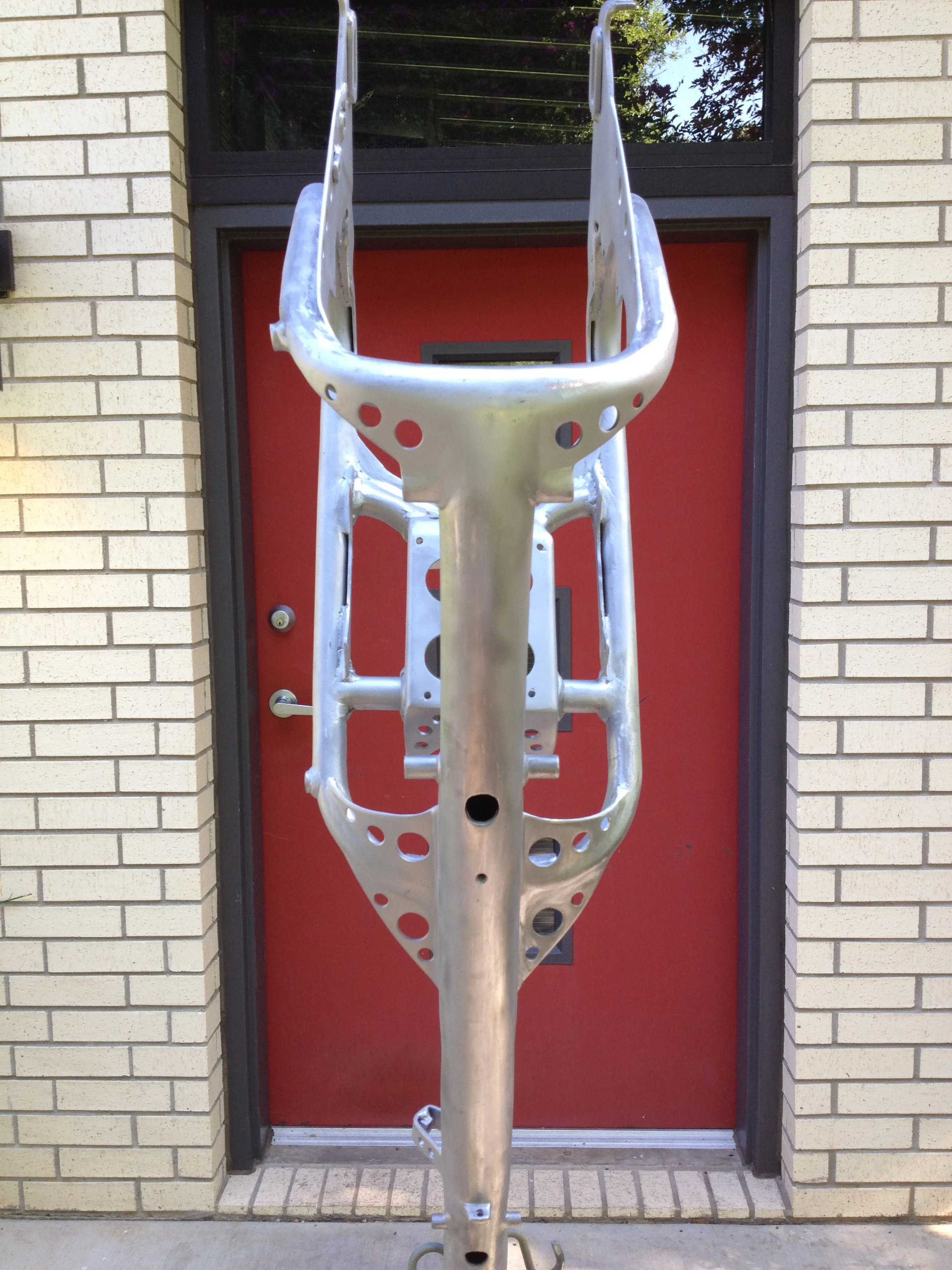 The frame was meticulously welded, shaped and sanded to remove any welding defect.