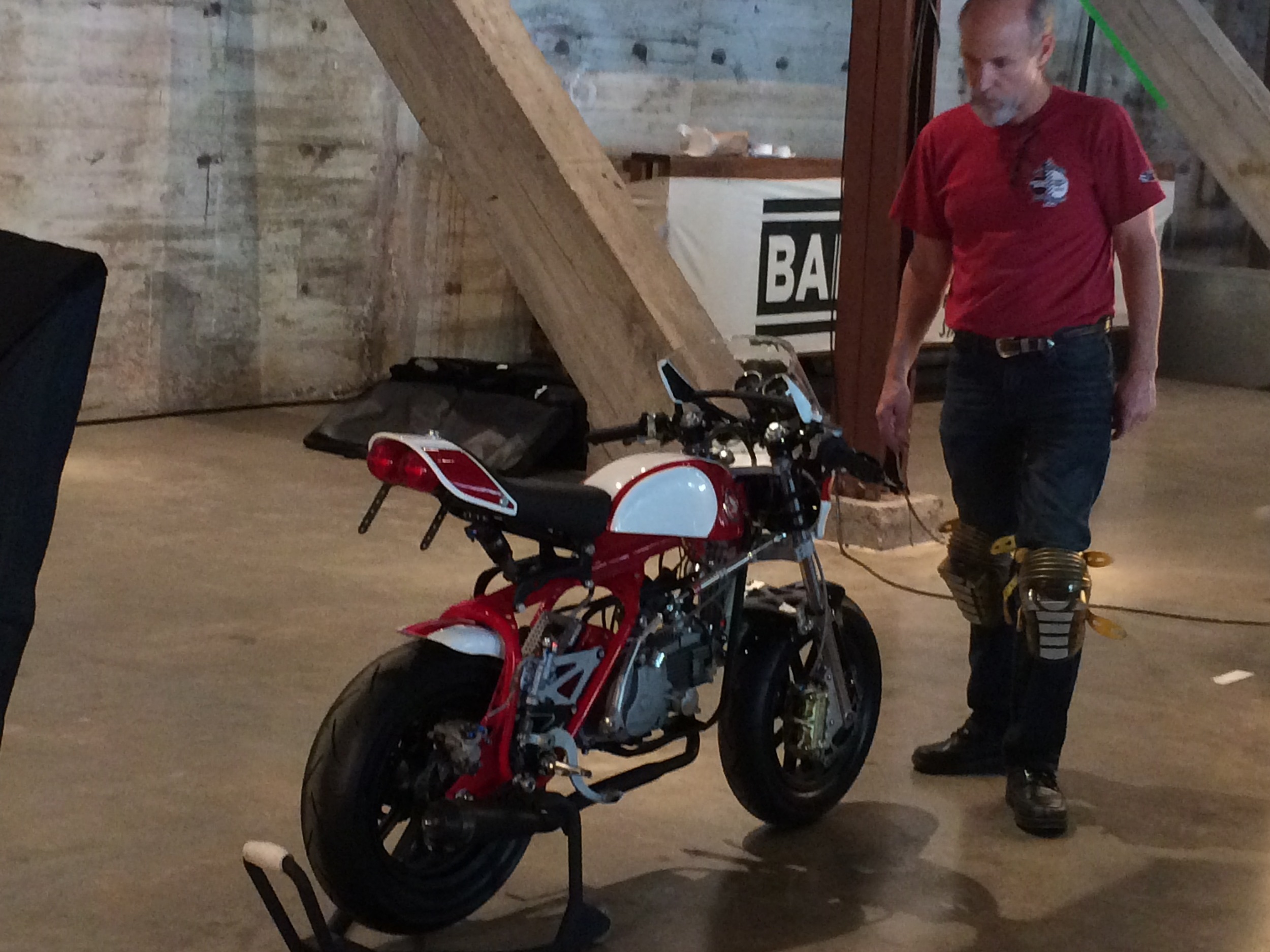 Famed motorcycle photographer Michael Lichter shooting the Magnum upon arrival