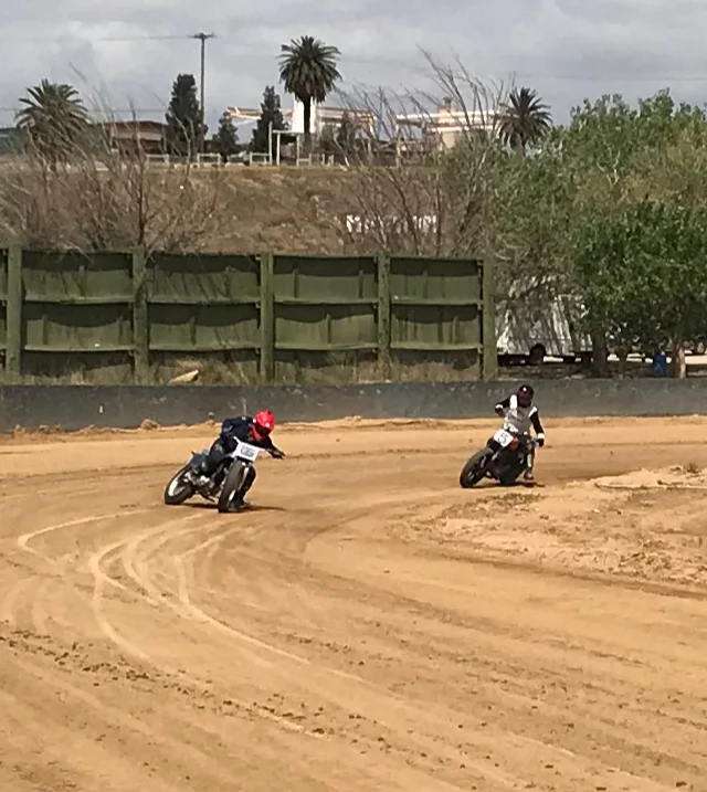  Steve and Go Takamine at Perris making some practice laps. 