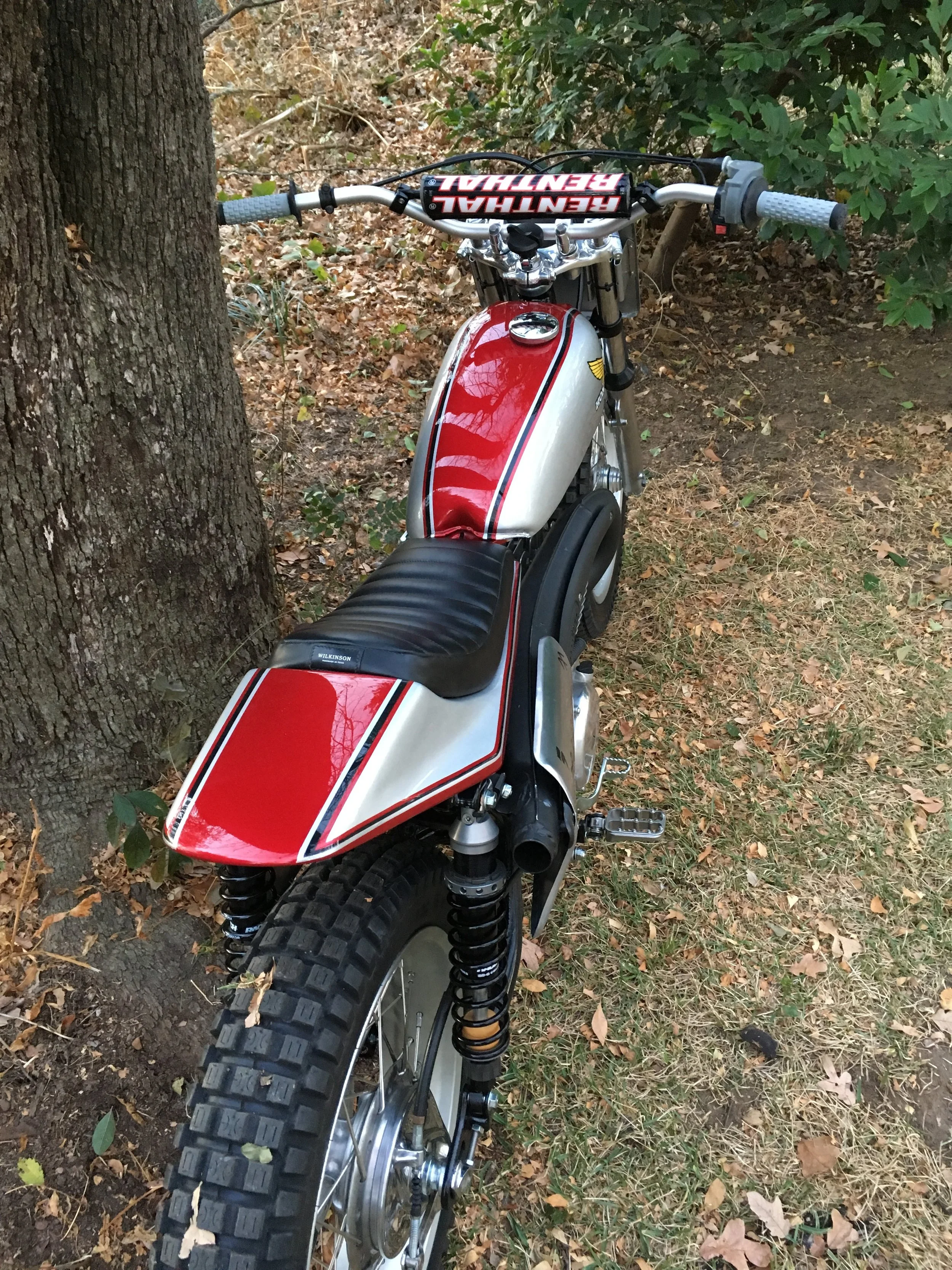   Early Knight-style fiberglass tracker seat I picked up from my Jersey bro, David Moore, “the other Davmo.” It was hard-worn, with a finger size hole and cracks in the rear deck where it had been previously mounted. Extra layers of glass were laid a