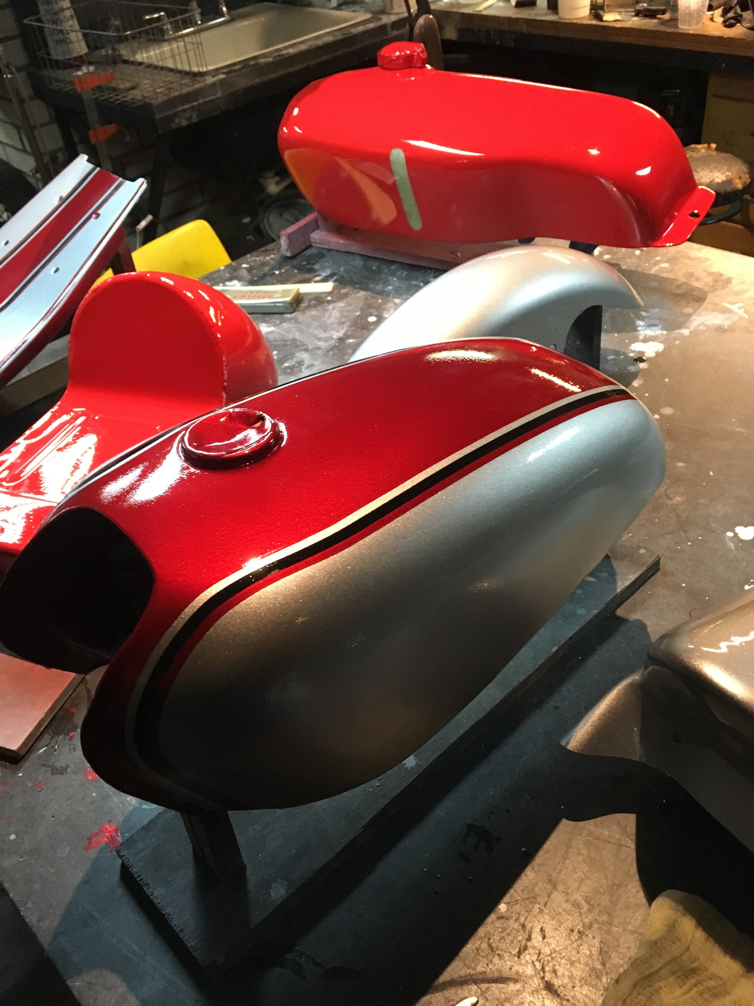   PPG paint on the Cabracer360 and Brotherbike at the same time. 