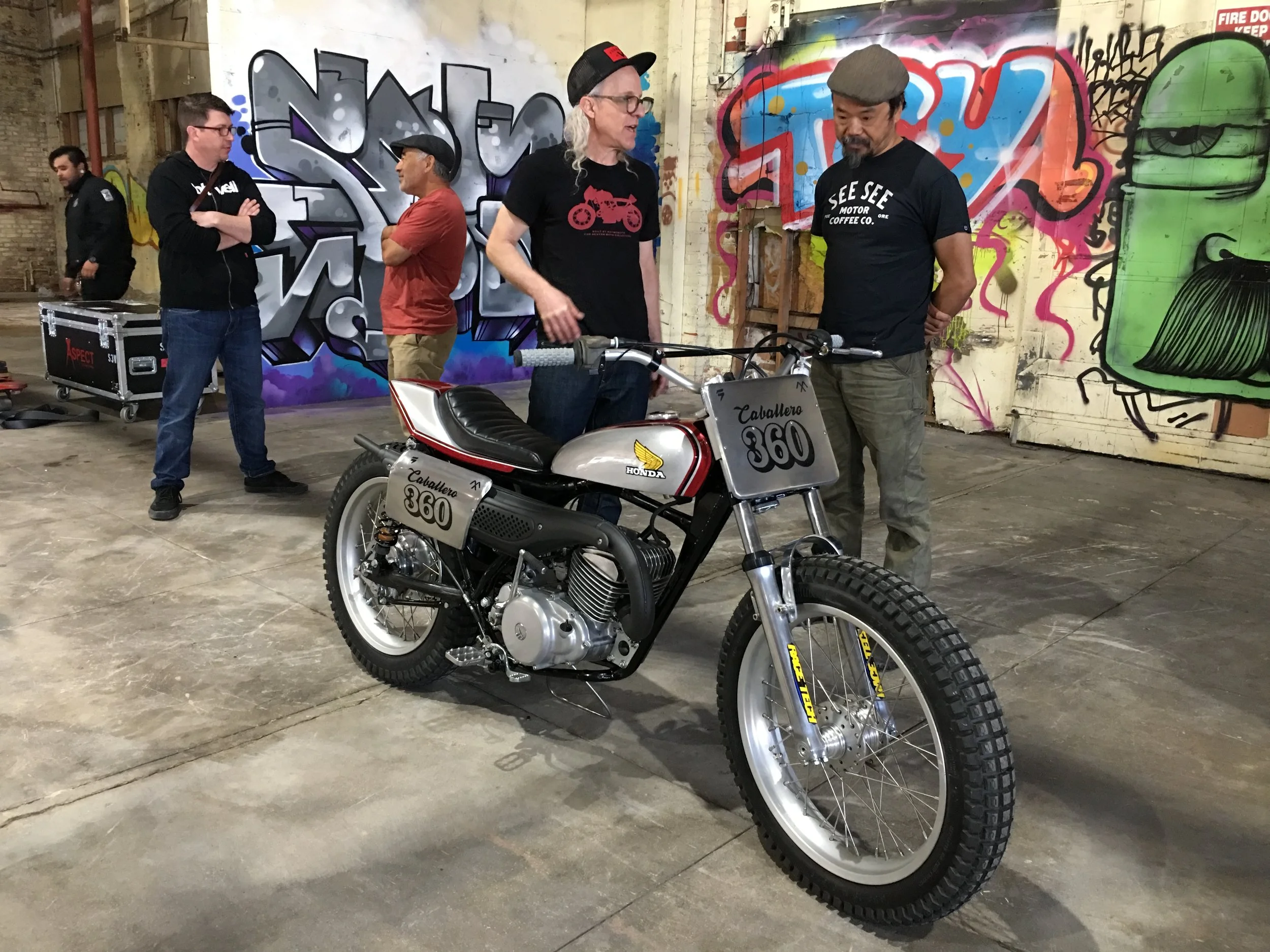  Shinya Kimura of Chabott Engineering taking a look at the OG Moto Show in 2018. 