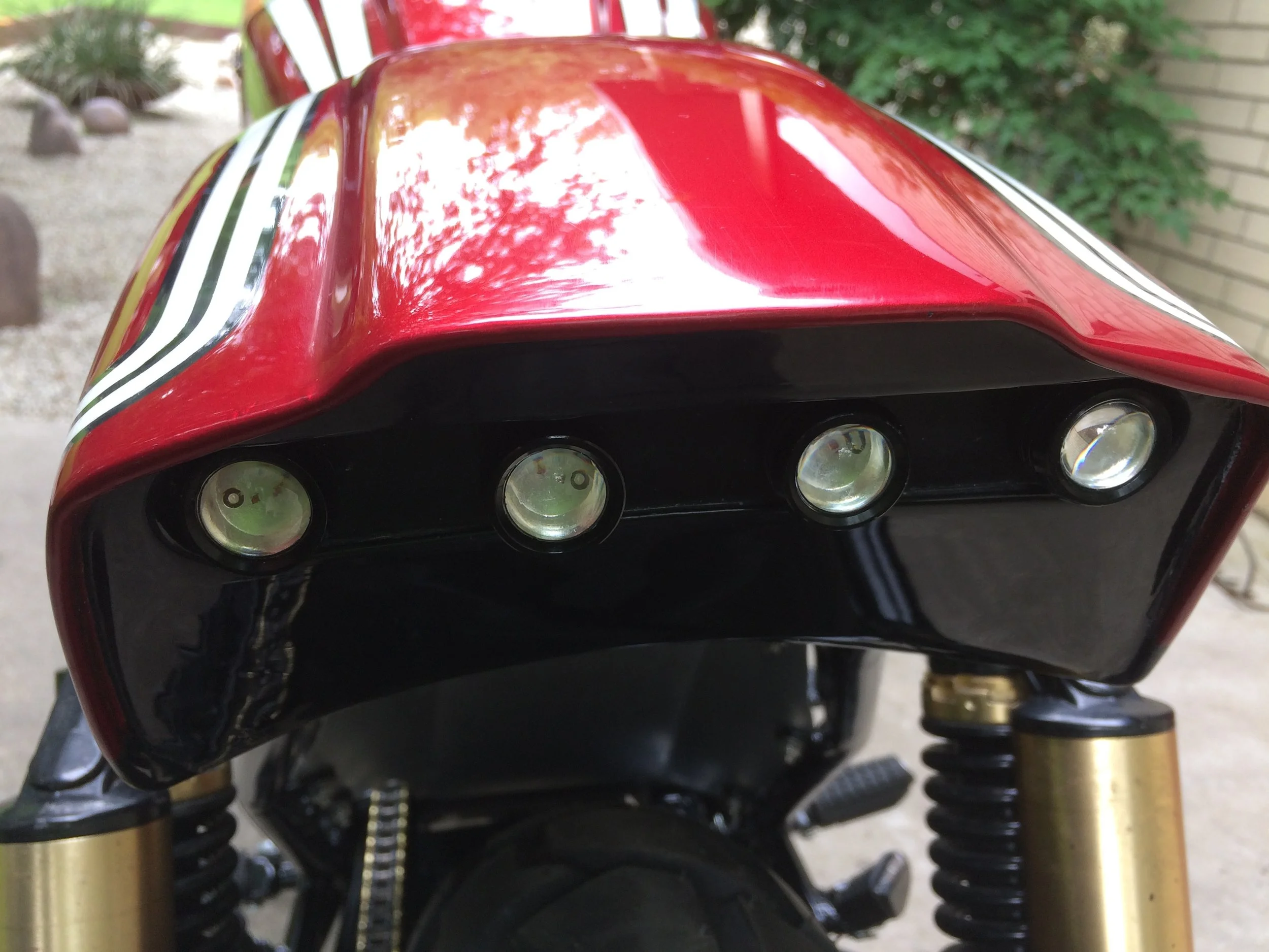   Supernova LED turn and brake lights from Revival Cycles in Austin, Tx. 
