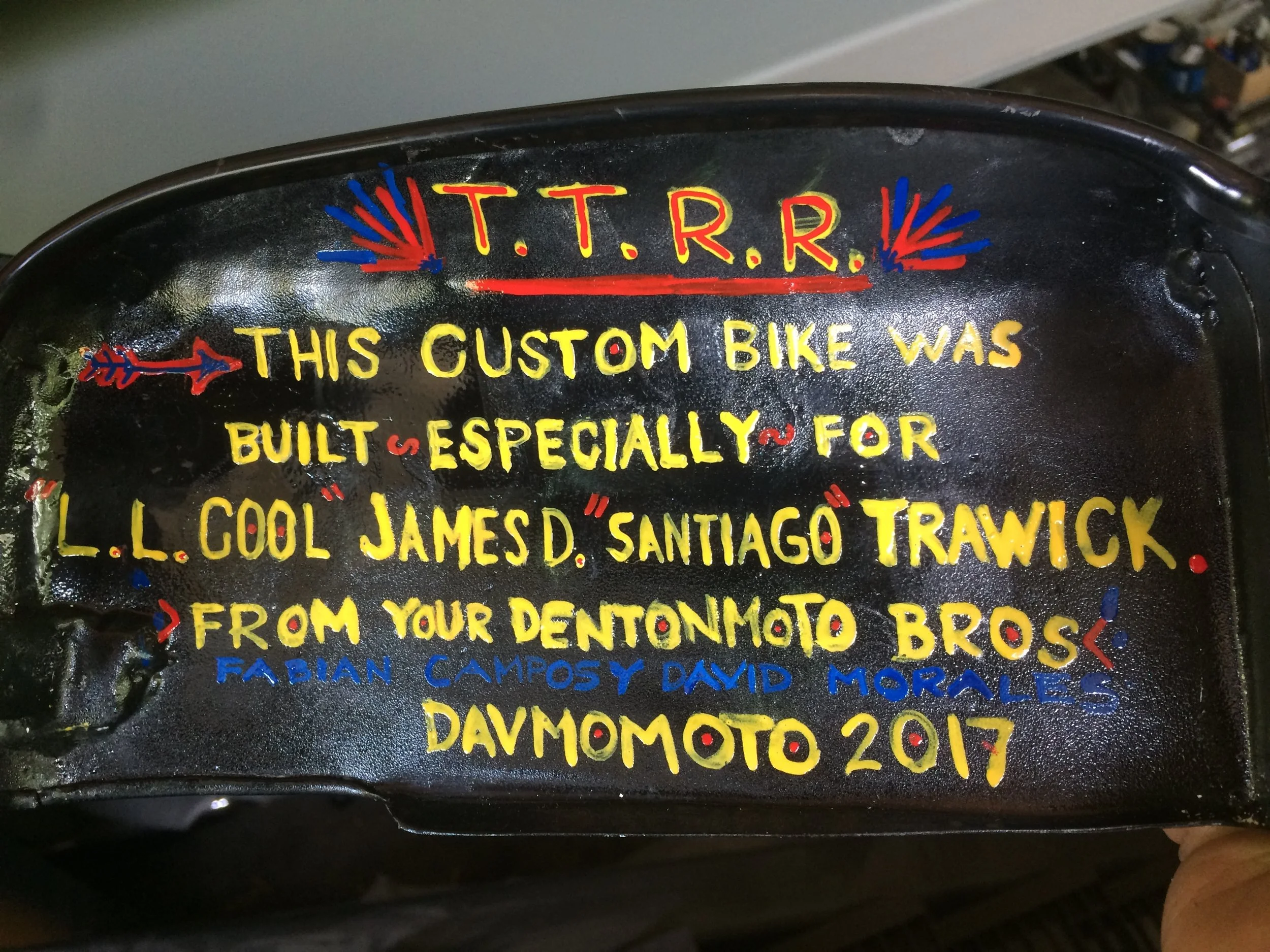   James is so cool he has two nicknames. The inscription is hidden inside the battery box. 