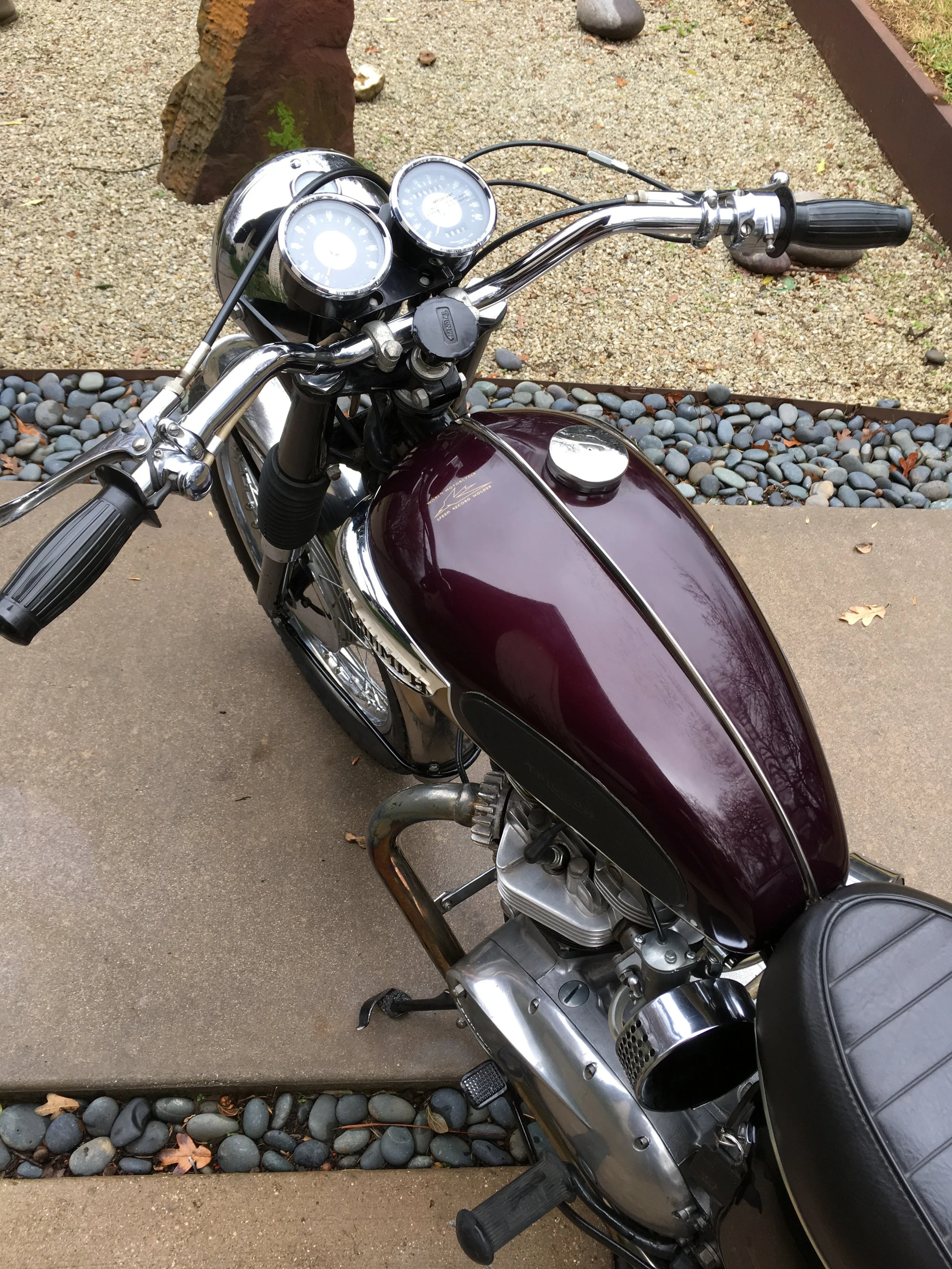  Still on the restoration list is getting the original Smiths tachometer functional again. 