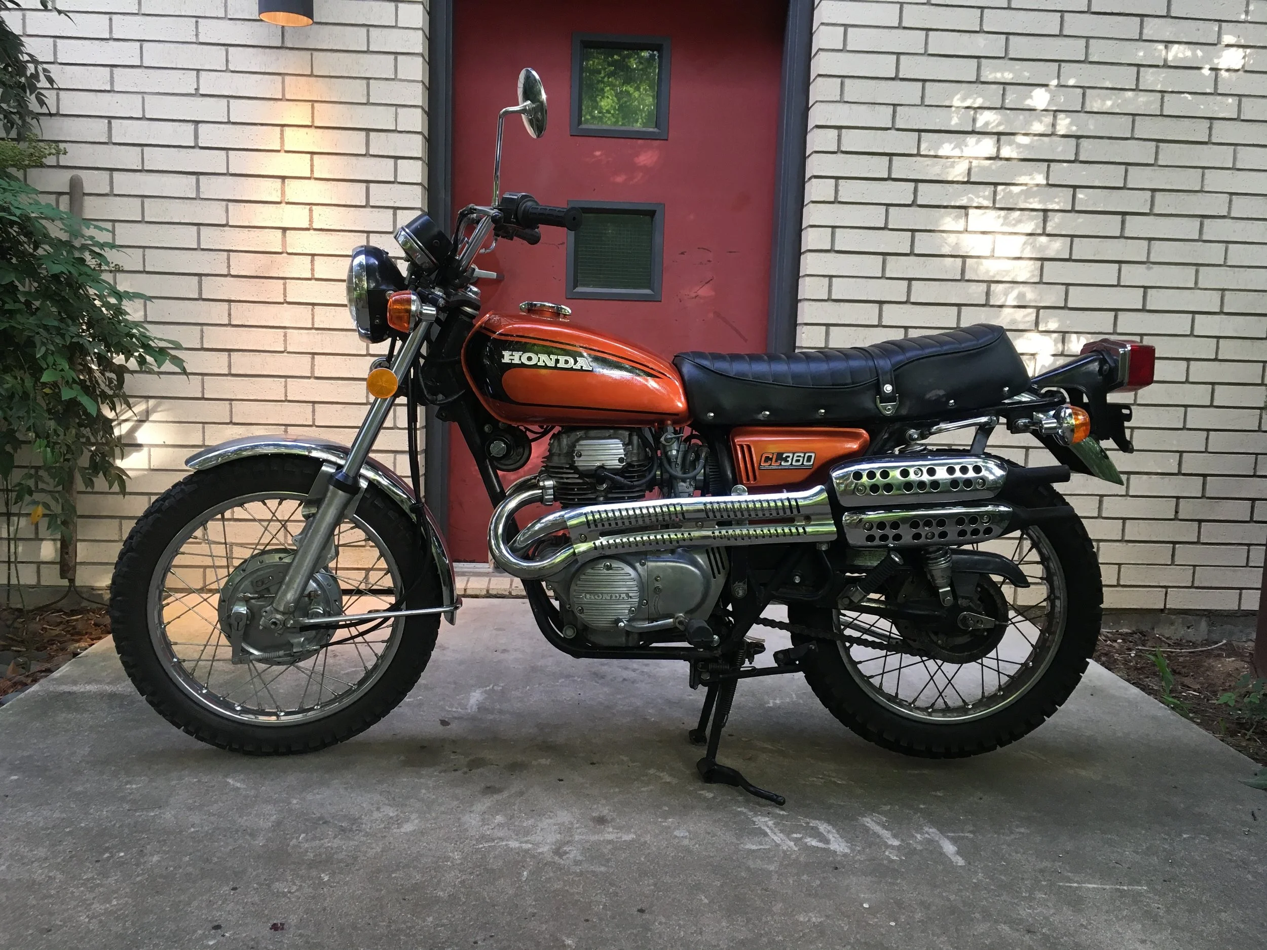 Another familiar bike, this 1974 Honda CL360 came in for a fuel delivery issue and points adjustment, and left running right again.