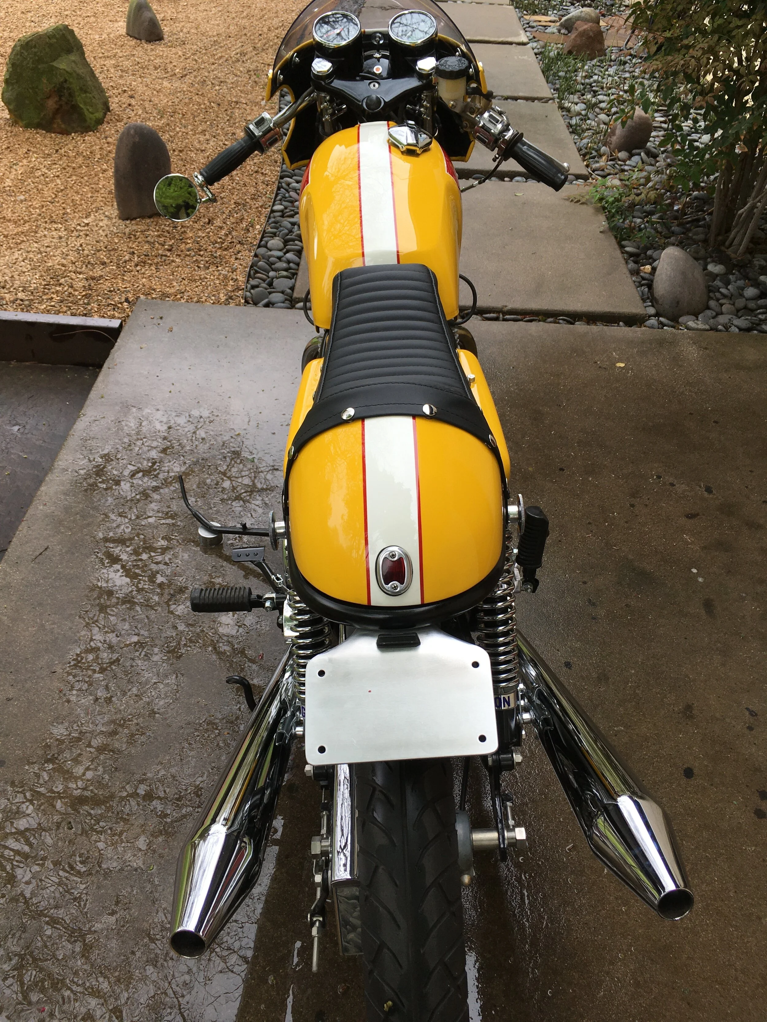  The tail light is lit by a bright LED. The lens came from a Stanley tail light pulled from a Honda Z50. I usually manage to sneak a minibike part into my builds. 