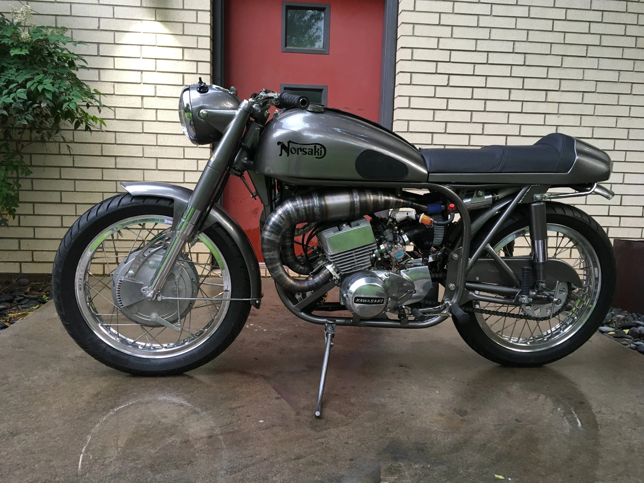  The story of this bike starts and ends with avid motorcycle rider and collector, Richard Aspery. A huge fan of bikes of all sorts, but with an obvious love for the fast and British ones. A good deal of the parts on the Norsaki were collected over ma