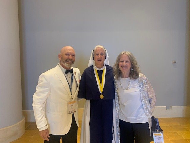  The highest award the Knights give out each year is called the Guadium et Spes Award. &nbsp;Past recipients have been Mother Teresa and Cardinal O'Connor. &nbsp;This year the award went to Sister Agnes Mary Donovan. &nbsp;That is her in the photos 