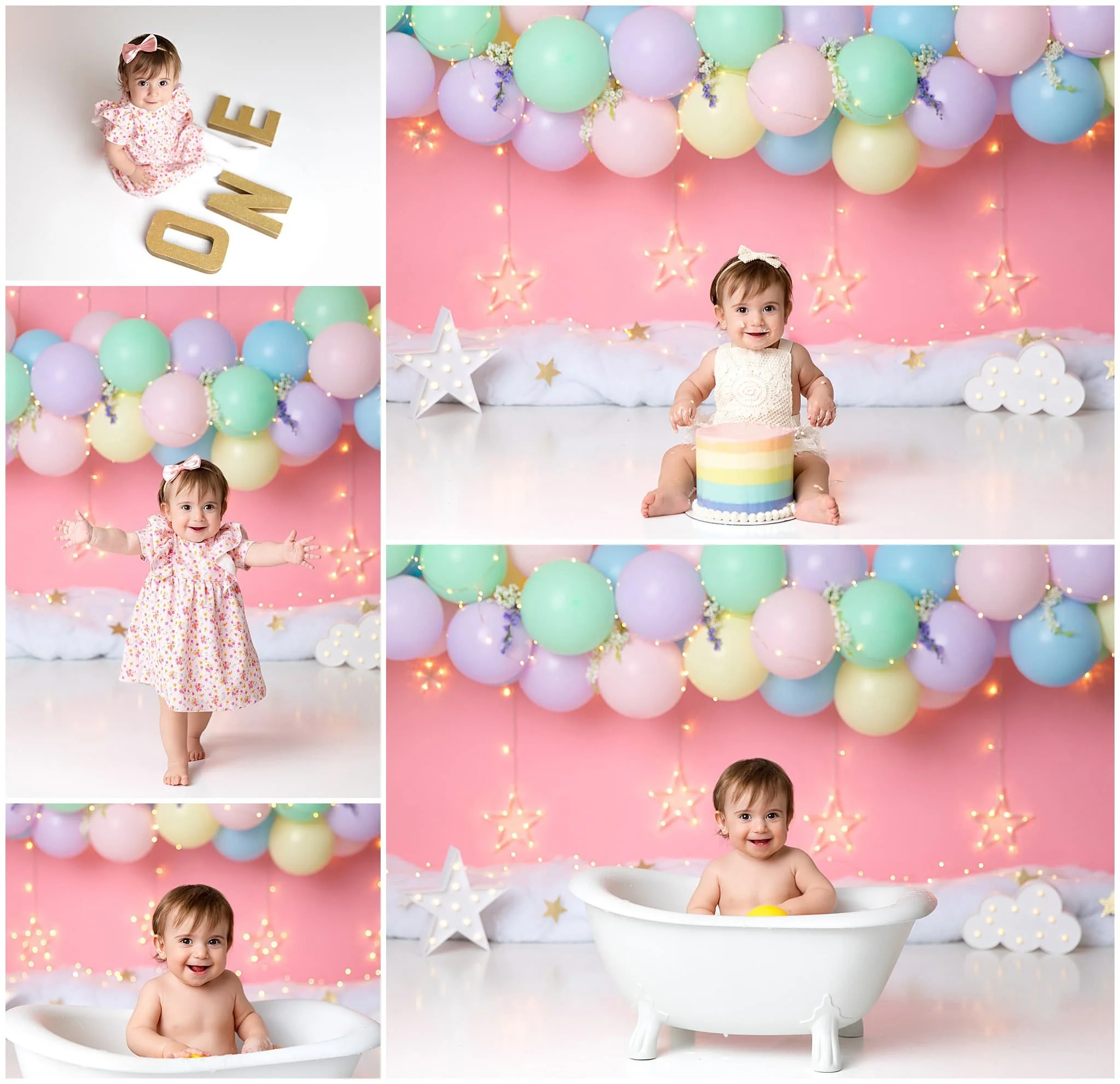  Soft pinks and pastels and stars for this happy girl’s first birthday session 