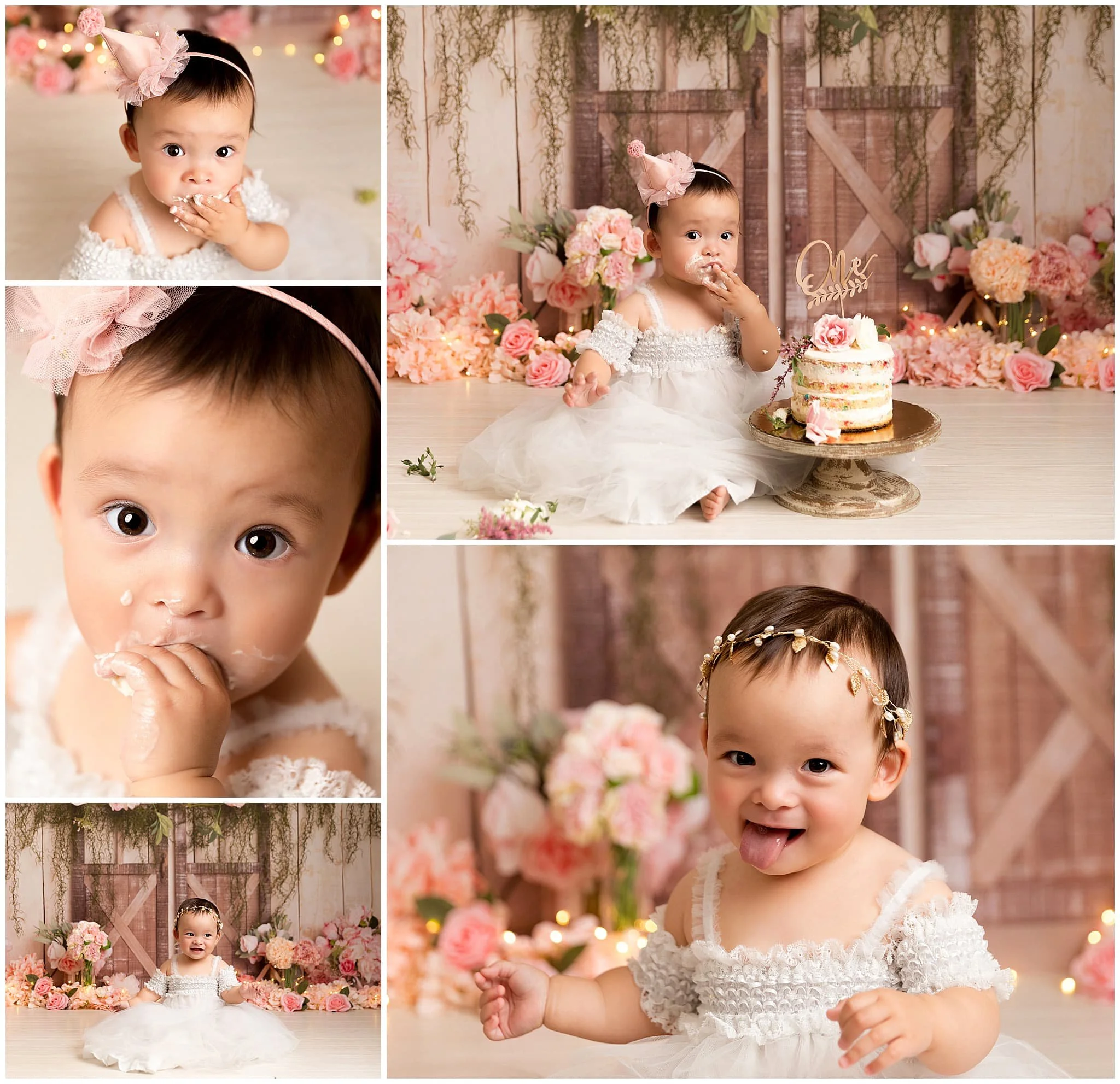  Barn doors, wooden theme and flowers for this smash the cake session 