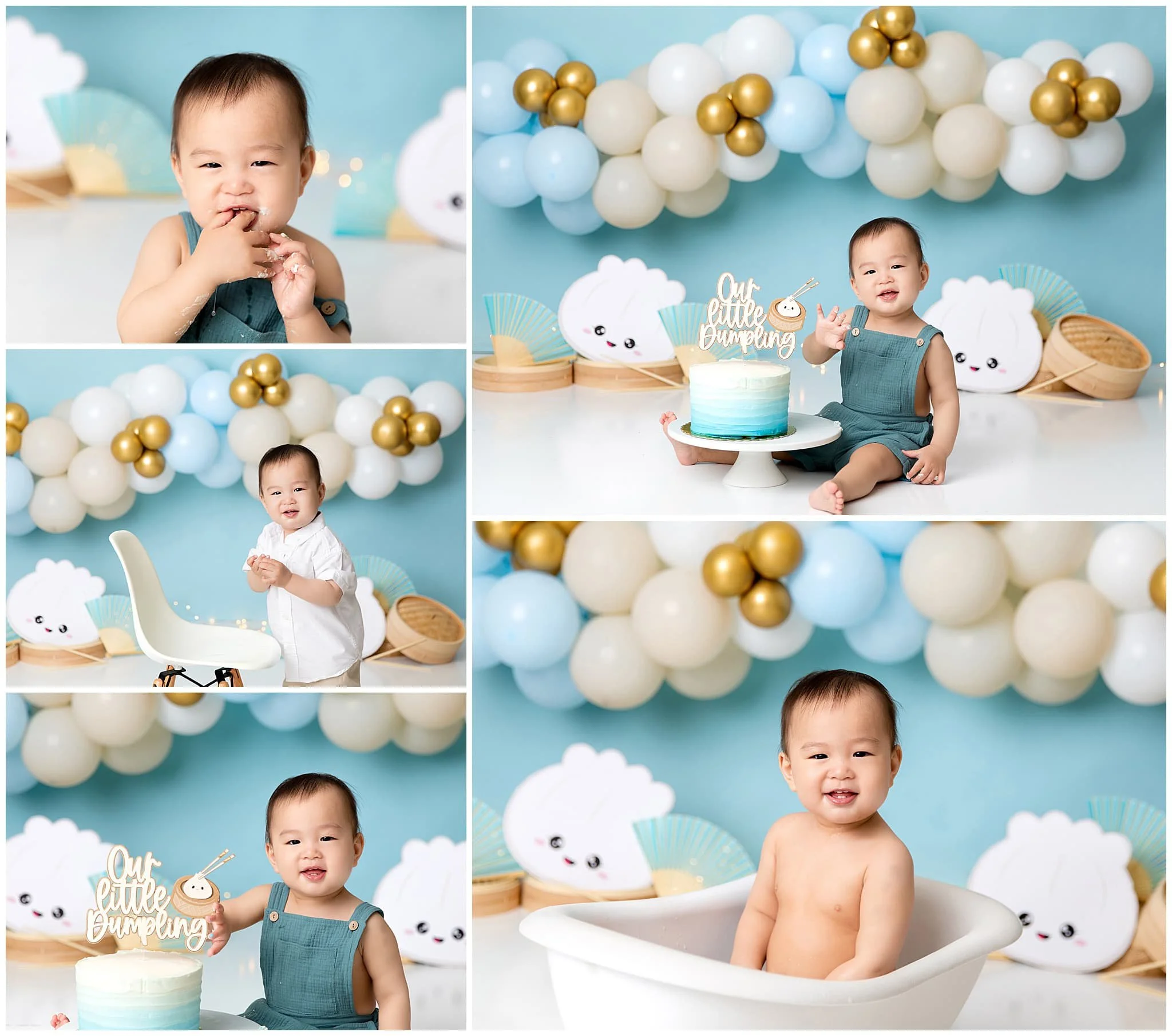  Our little dumpling blue white and sand first birthday theme 