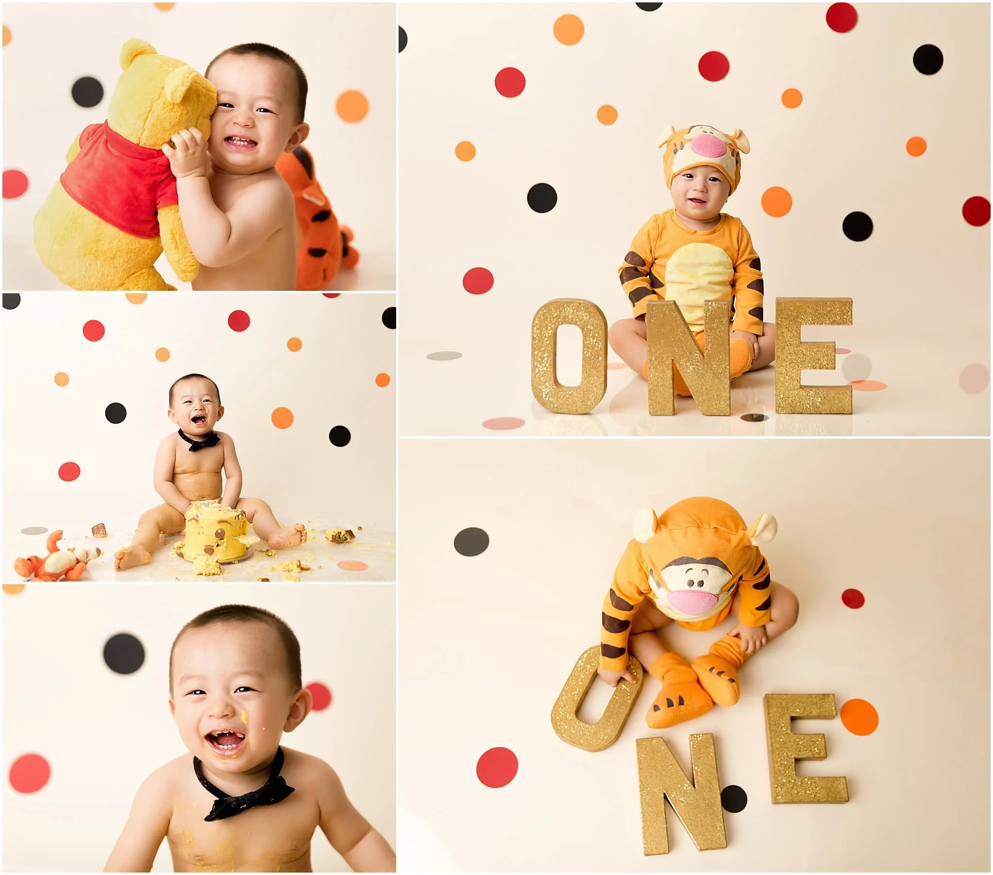  Winnie the Pooh and Tigger themed cake smash session 