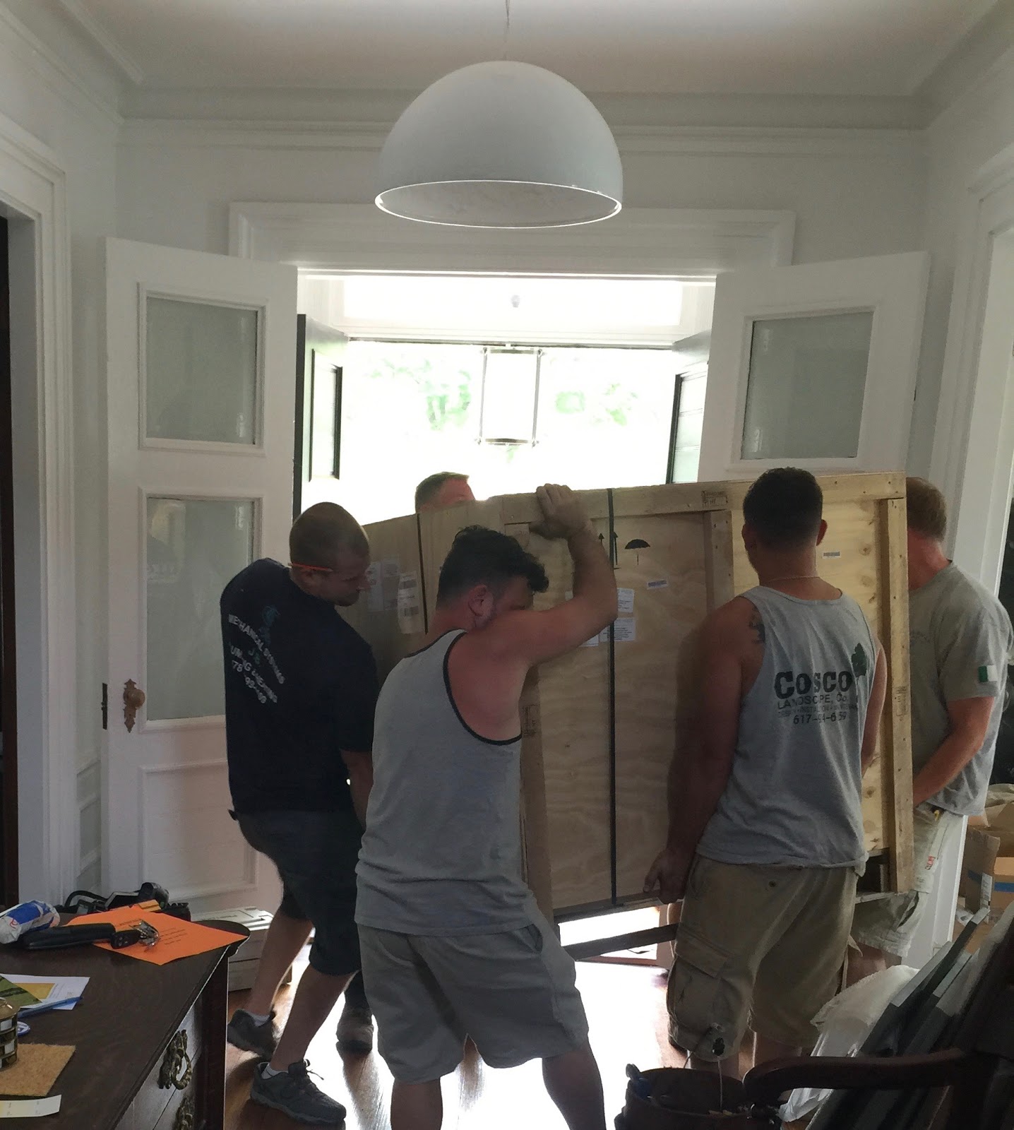 Look how many guys it took to carry in a little bit of France for me!