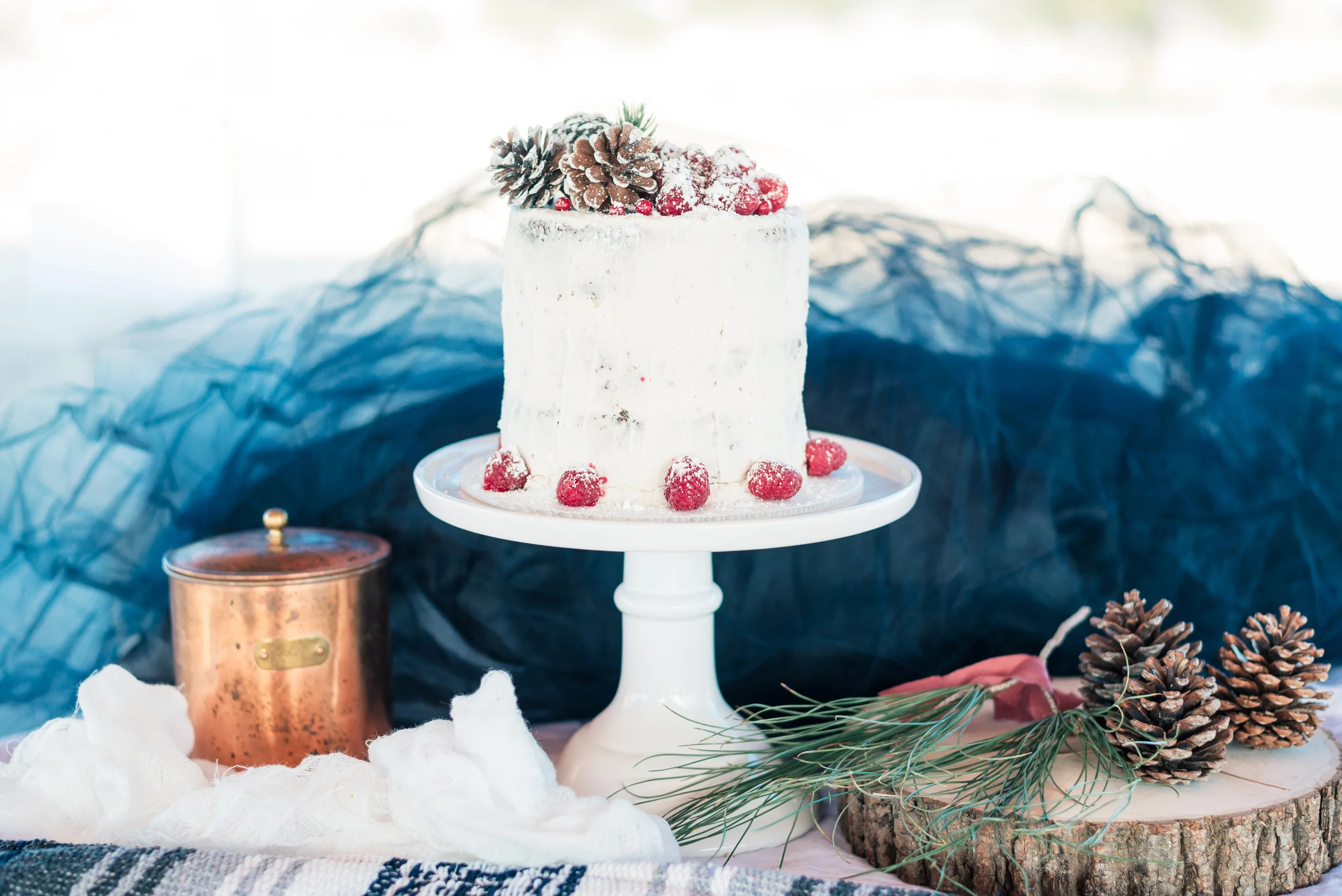 Winter Bridal Naked Cake