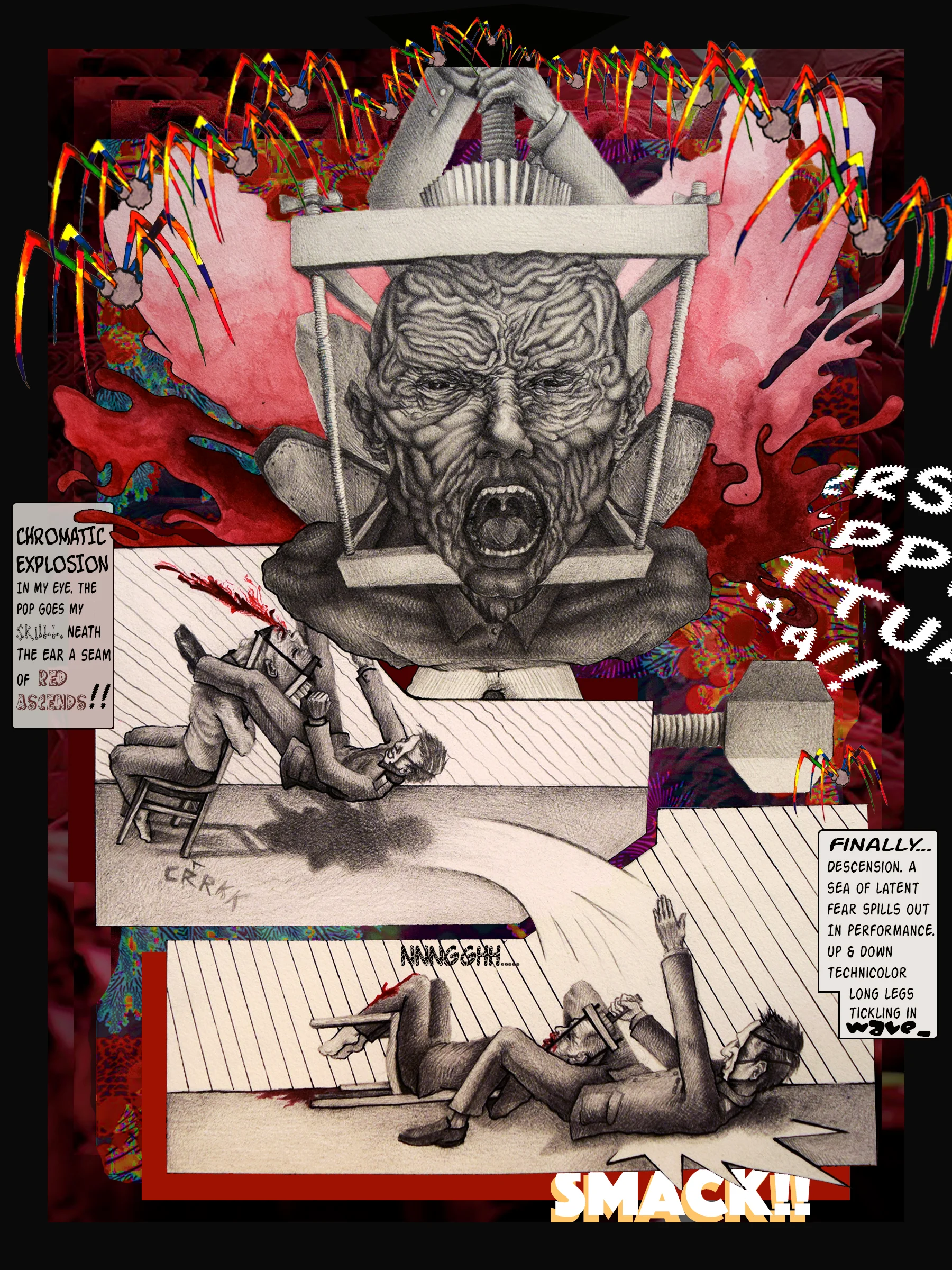 PAGE 5 OF TSARDOM COMIC BOOK. MIXED MEDIA, 2016.