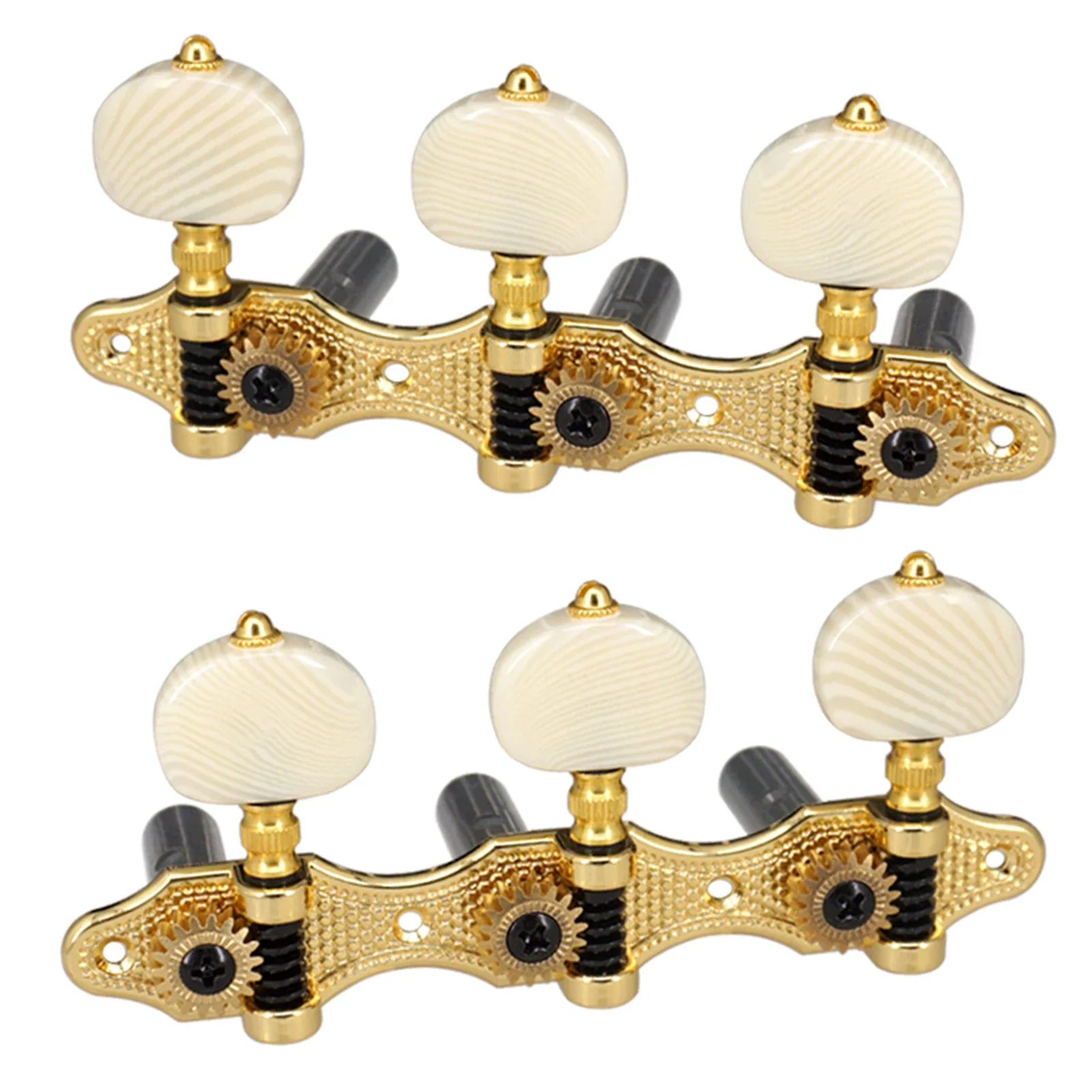 Classical Luthier Machine Head Gold Brass White Buttons