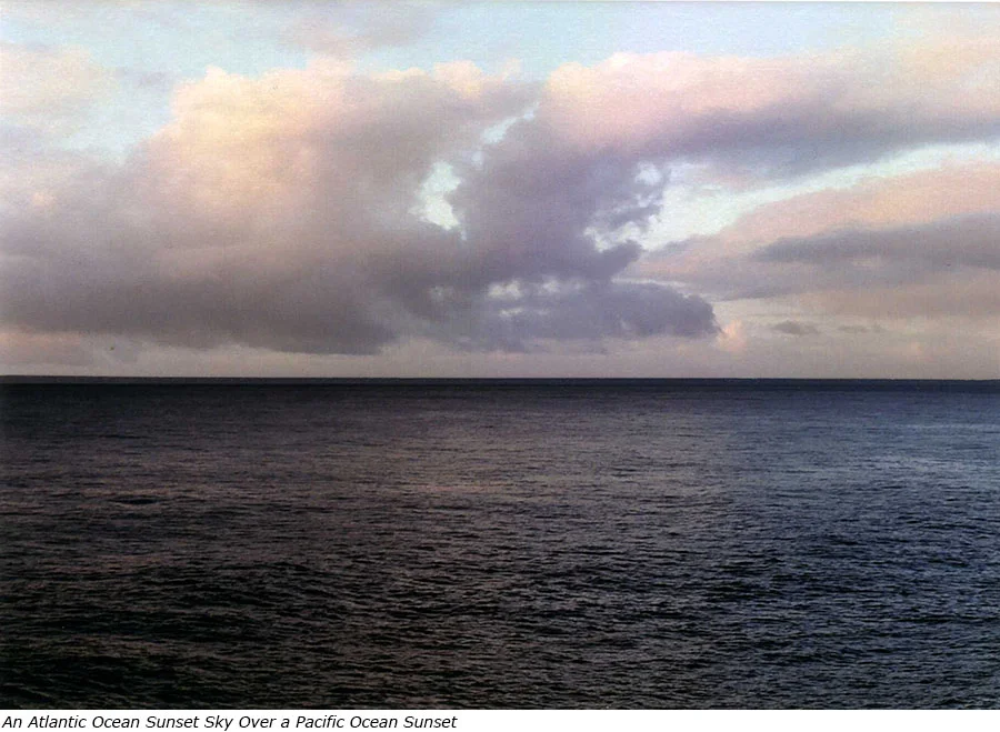 An Atlantic Ocean Sunset Sky over a Pacific Ocean Sunset with title.jpg