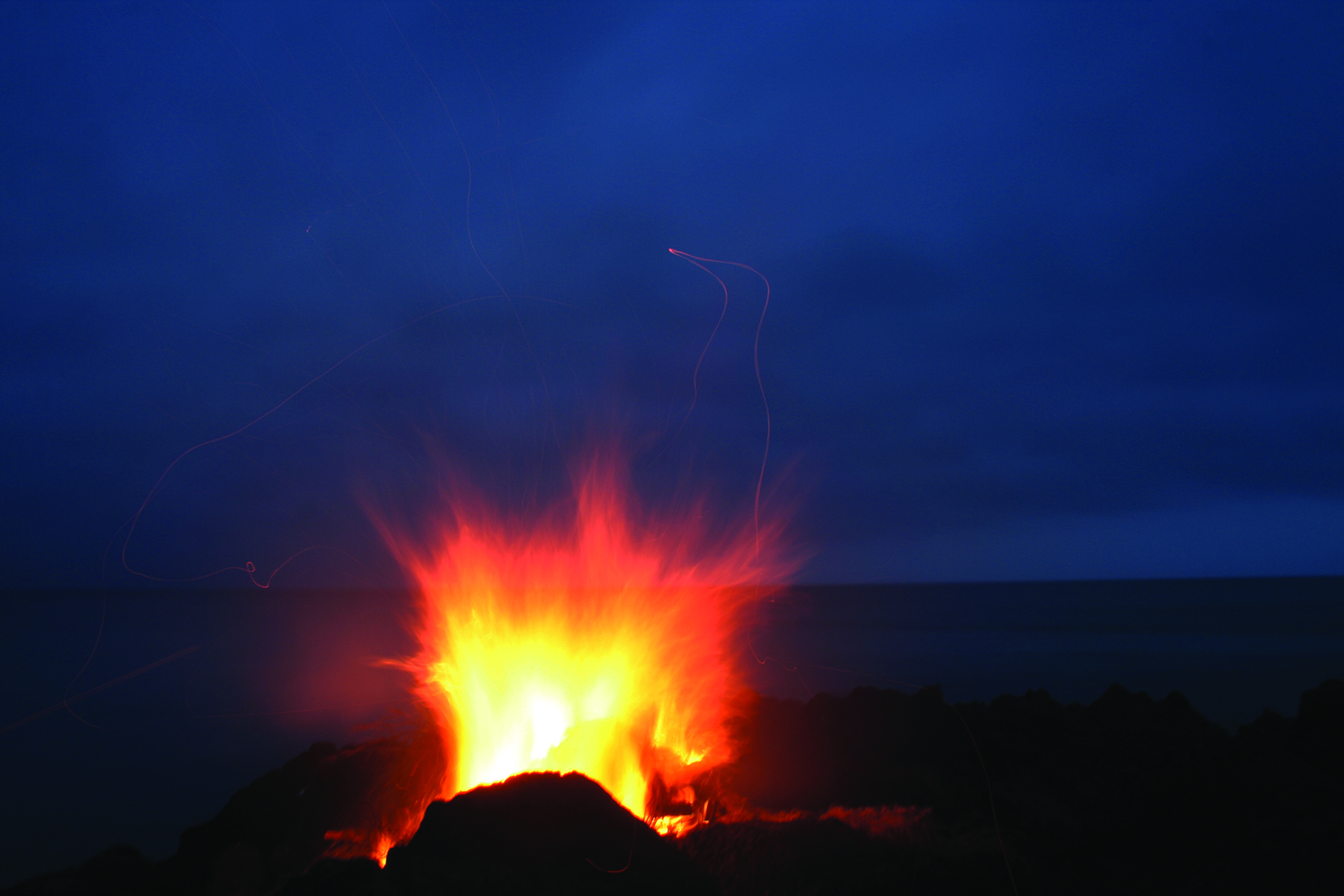Lone Fire Spirit Over the Atlantic Ocean
