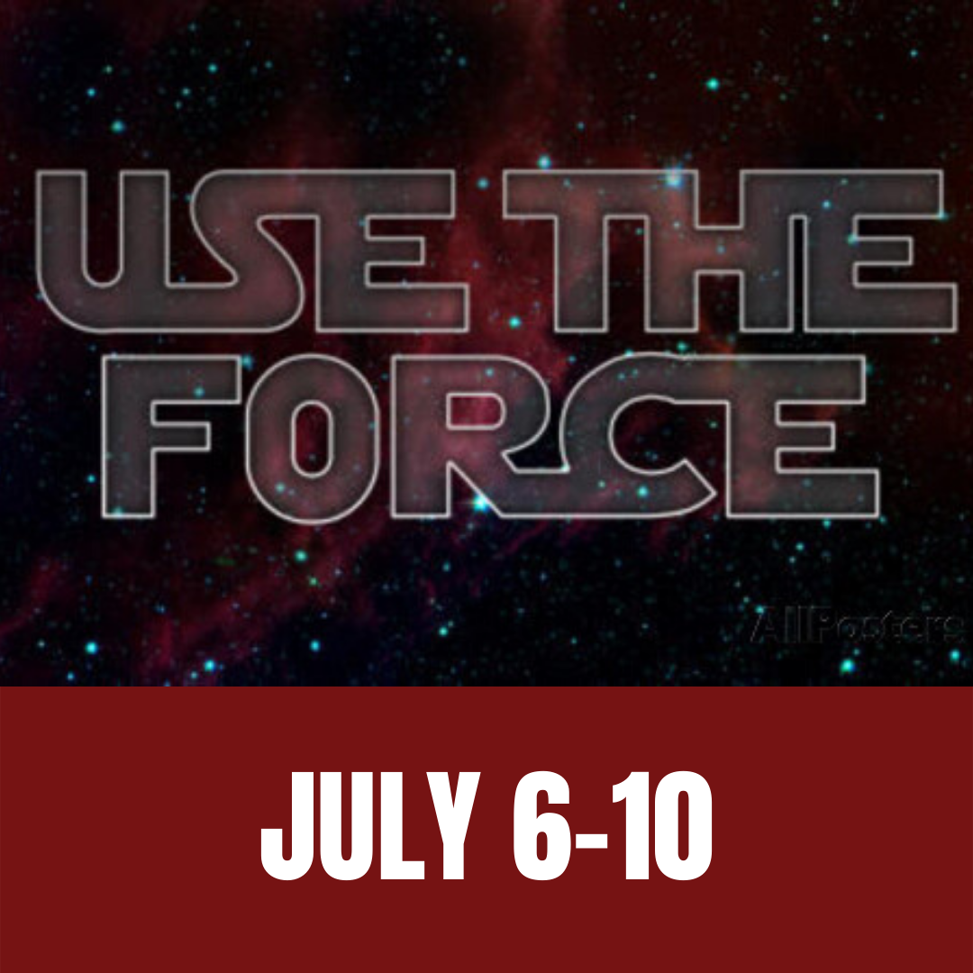  Is the Force strong in your young one? We are gearing up to train young padawans in the way of the Jedi with a week long adventure. Improve your physical ability and mental acuity in this week long experience. Each day will be packed full of everyth