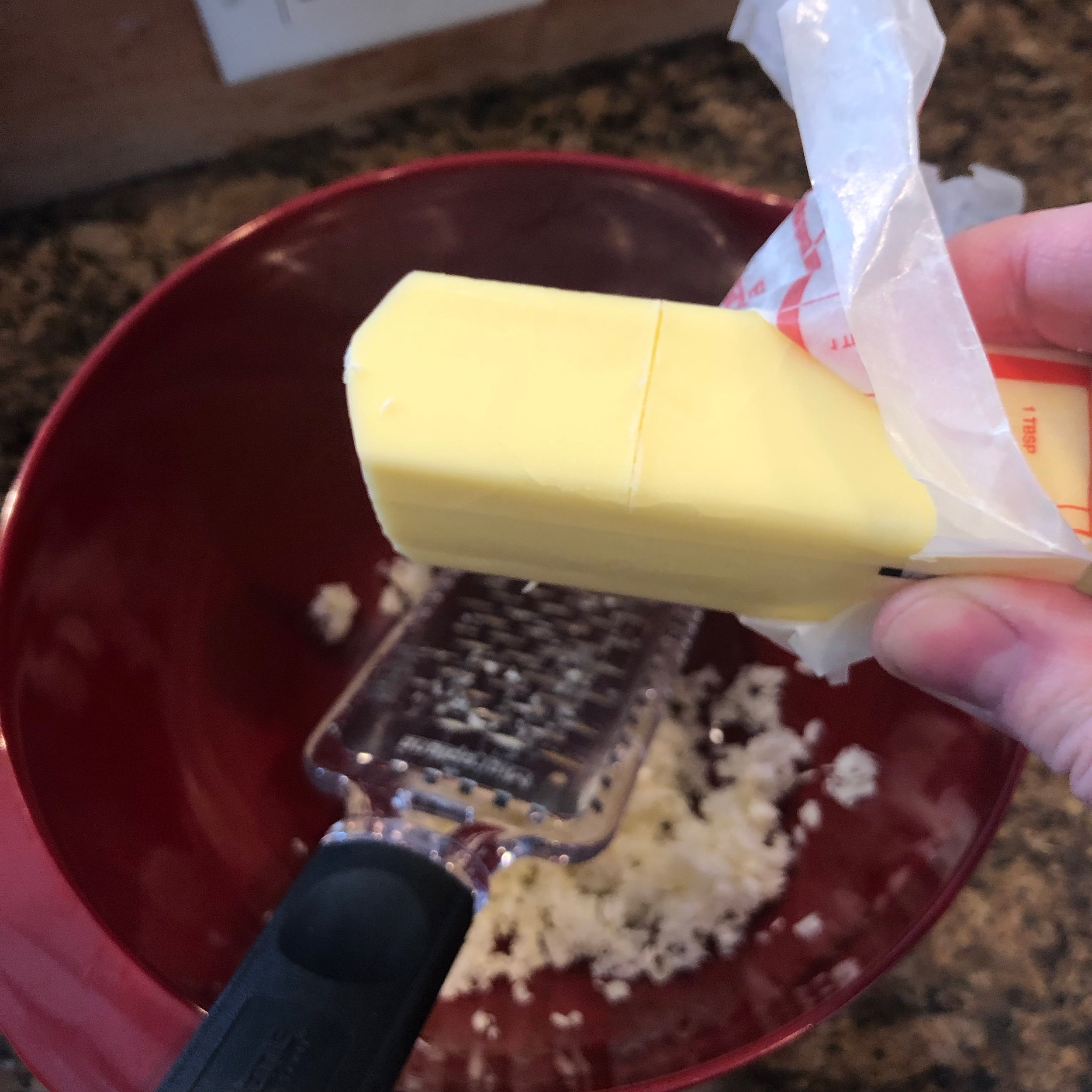 Grating butter